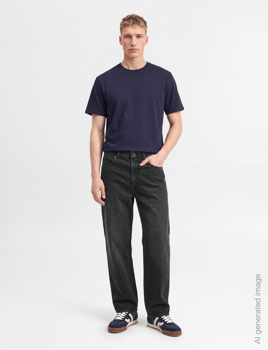 Dickies - 958 BAGGY TAPERED WORK JEANS - schmal zulaufende jeans - black wash faded - 0