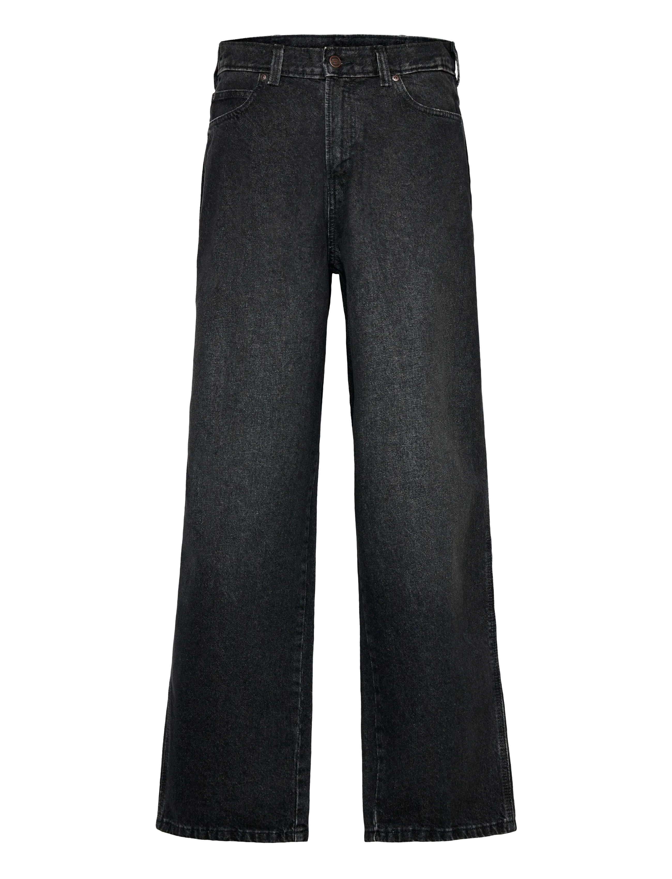 Dickies 958 BAGGY TAPERED WORK JEANS - Riided - BLACK WSH FADED / black