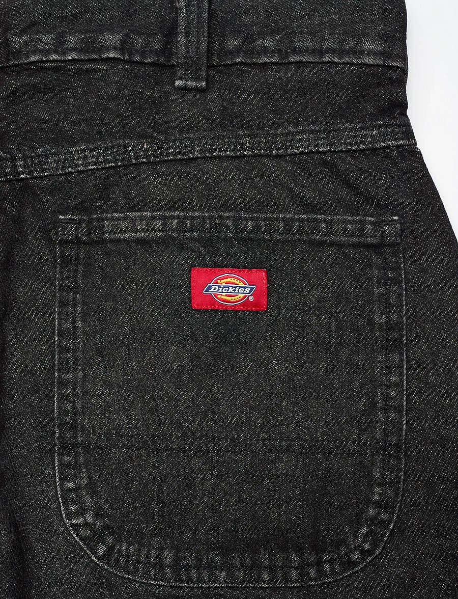 Dickies - 958 BAGGY TAPERED WORK JEANS - schmal zulaufende jeans - black wsh faded - 4