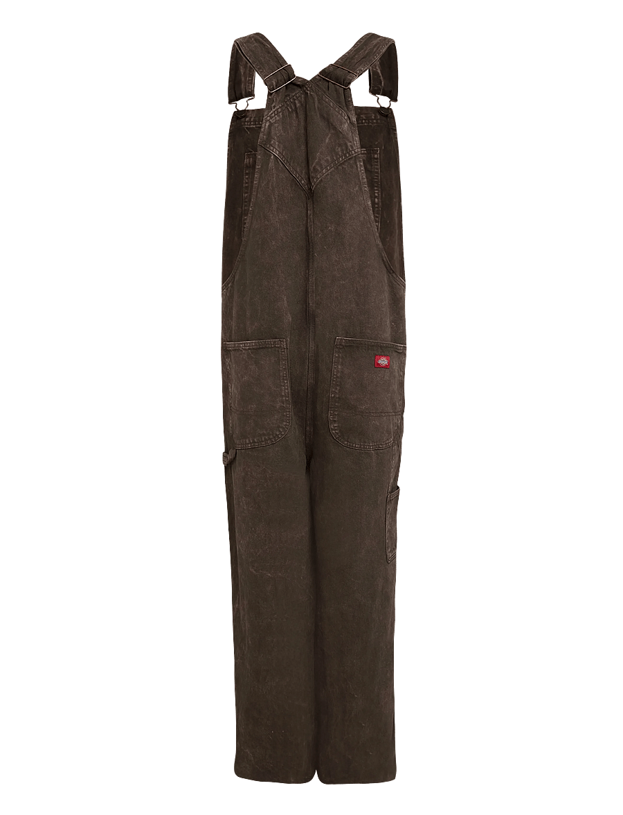 Dickies - DICKIES CLASSIC DENIM BIB - weite jeans - dark brown - 1