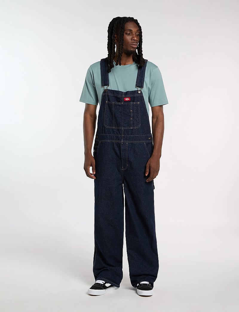 Dickies - LOOSE DENIM BIB - loose jeans - rinsed - 0