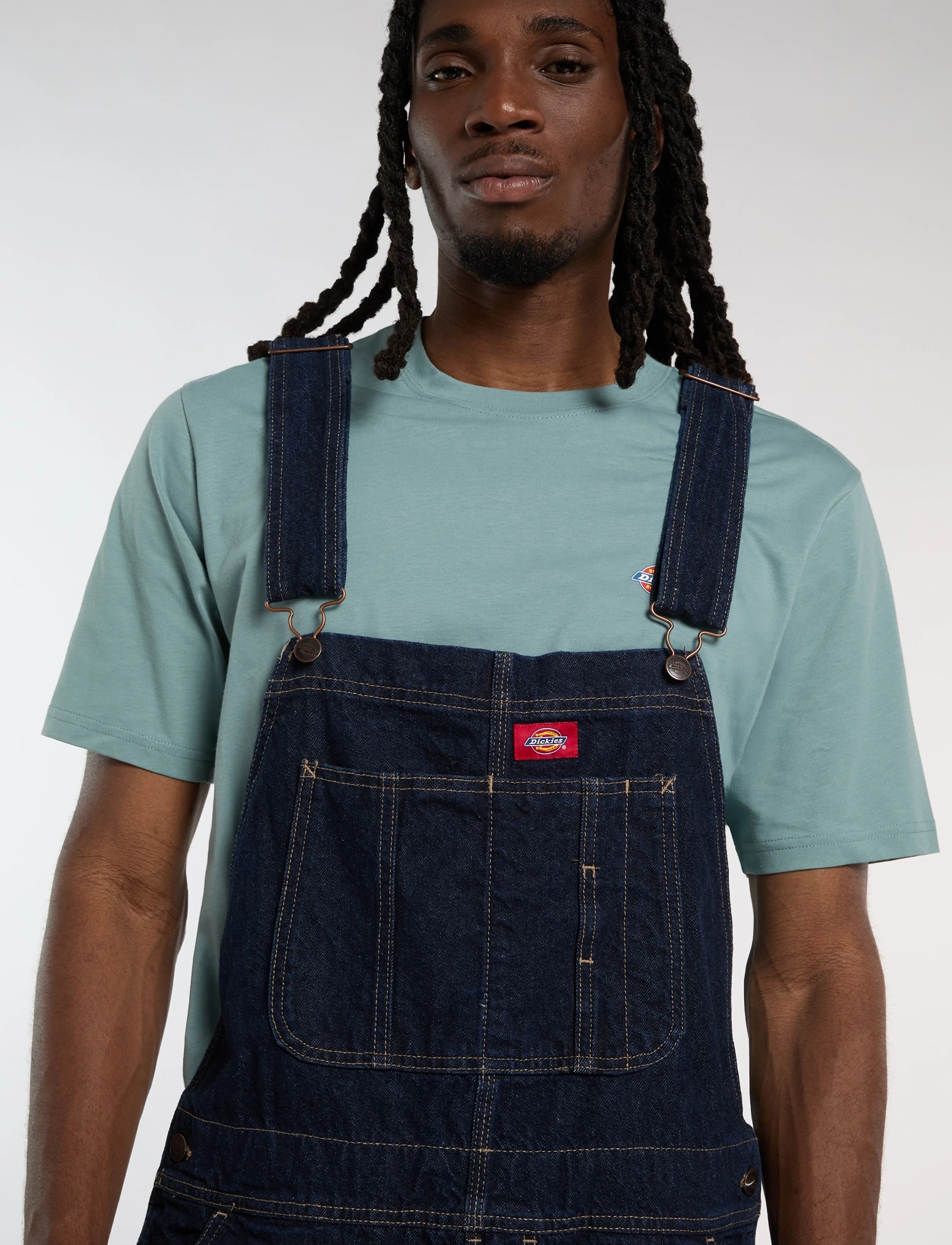 Dickies - DICKIES CLASSIC DENIM BIB - loose jeans - rinsed - 4