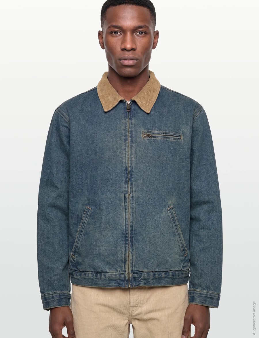 Dickies - DENIM PAINTER JACKET - overshirts - khaki tinted blue - 3