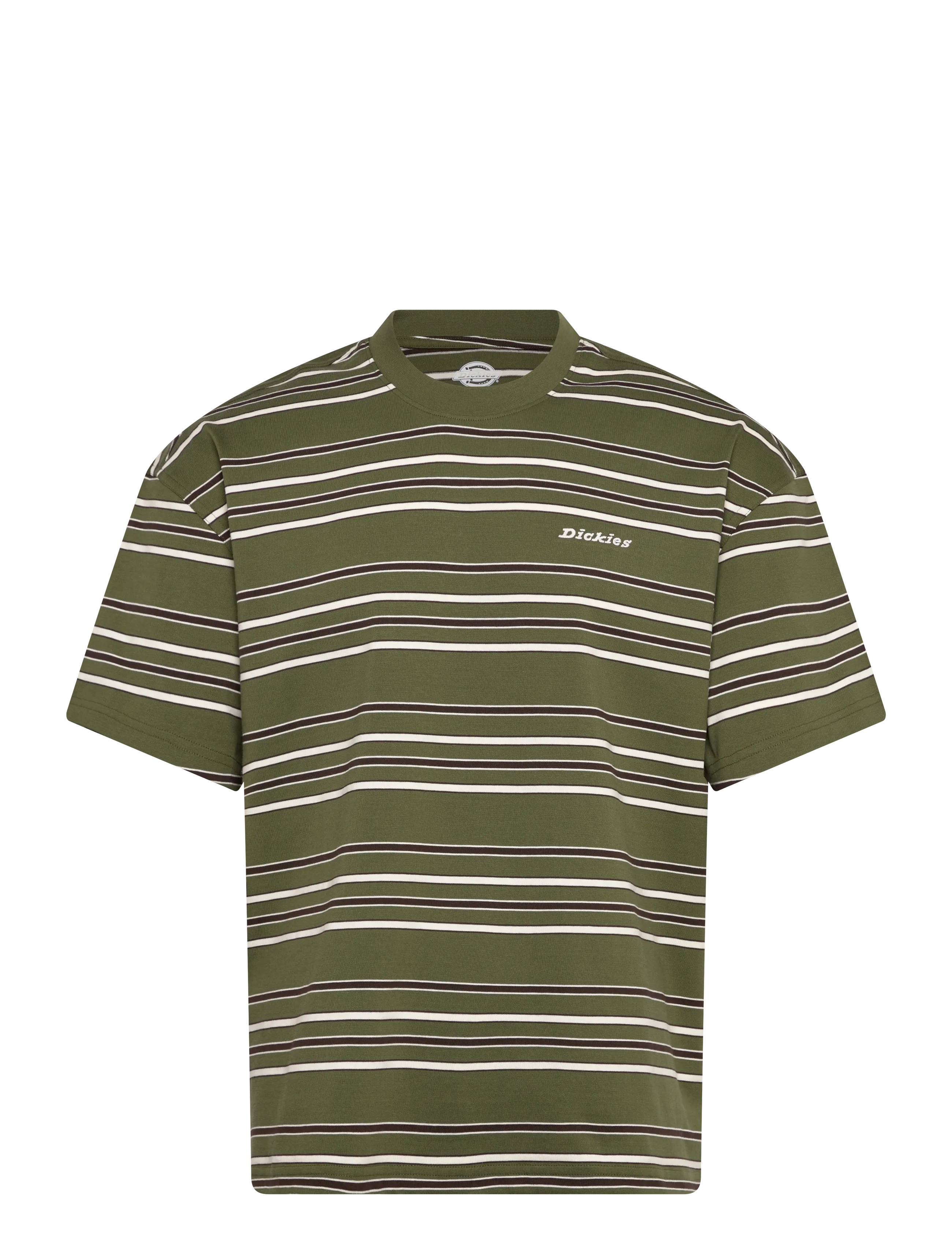 Dickies EAST LIBERTY STRIPE TEE - T-särgid - CYPRESS / white