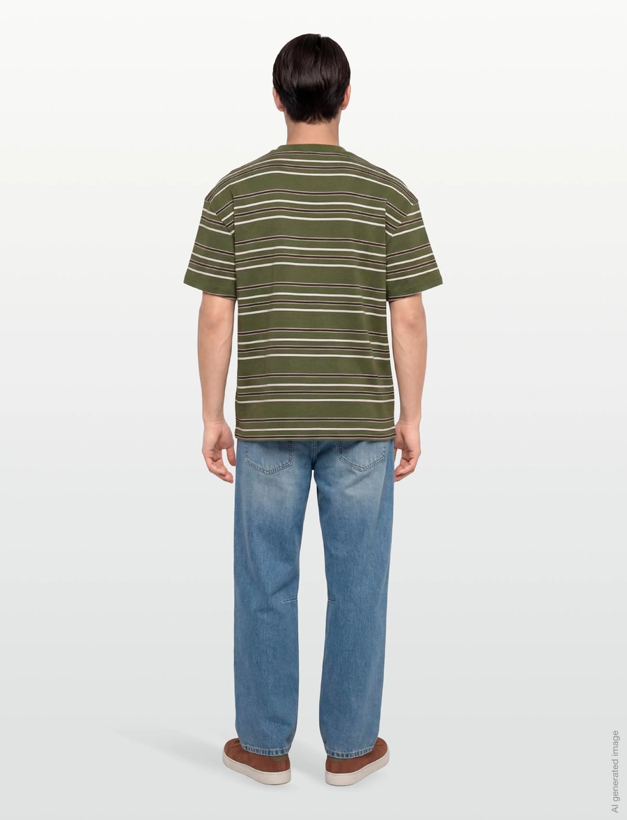 Dickies - EAST LIBERTY STRIPE SS TEE - marškinėliai trumpomis rankovėmis - cypress - 4