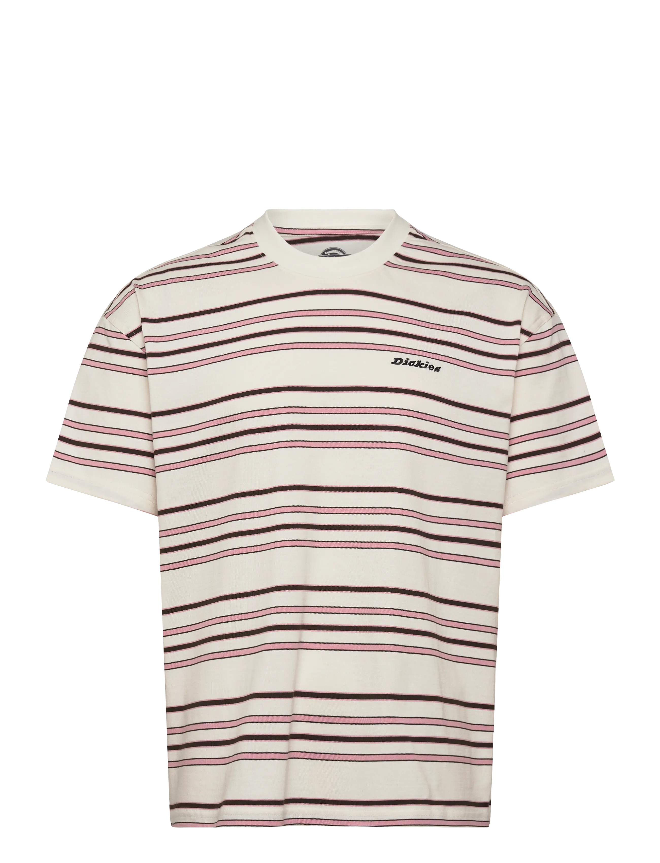 Dickies EAST LIBERTY STRIPE TEE - Dickies - EGRET / pink/rose