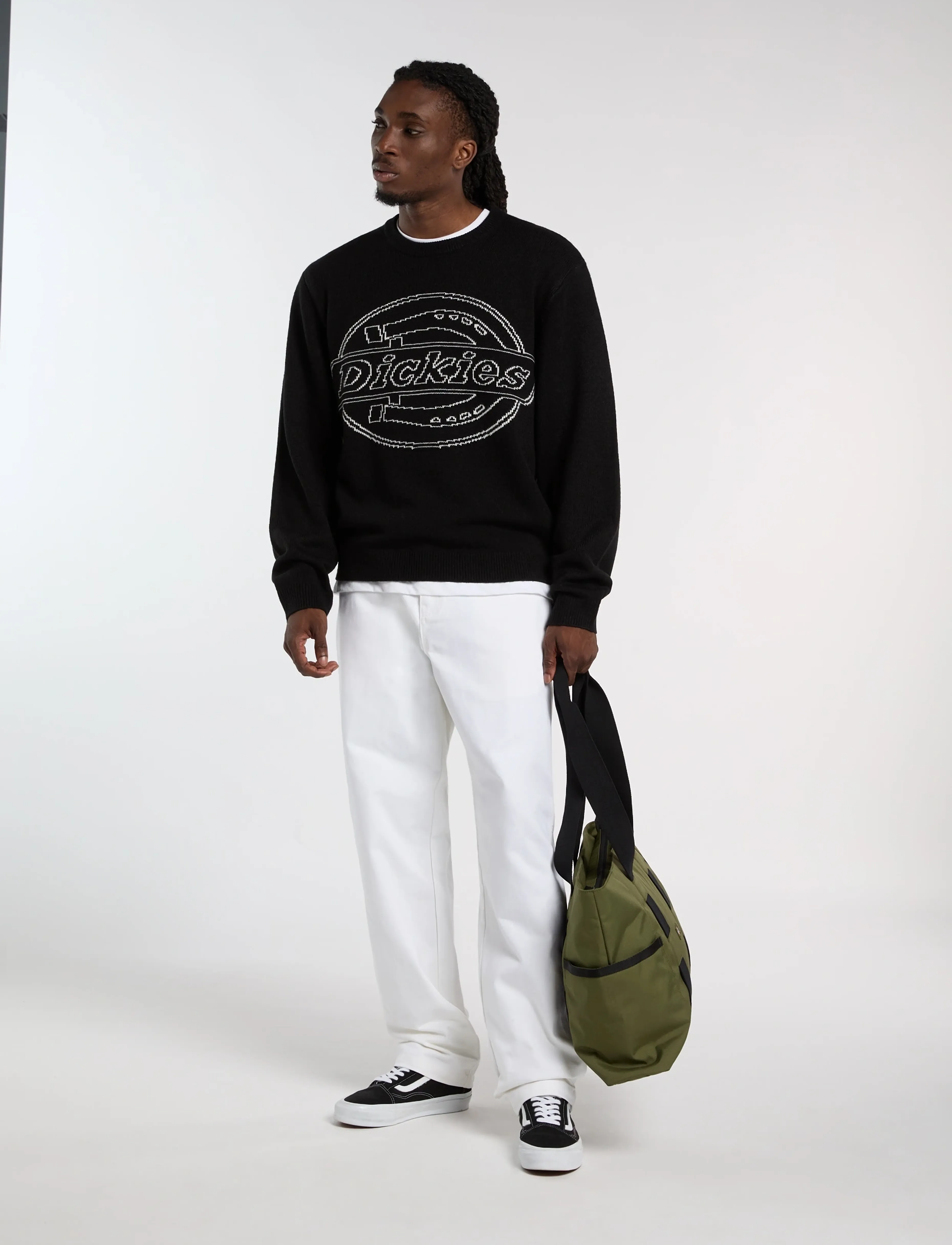 Dickies Union Jacquard Sweater, Jacquard Sweater, Sort, Str: XS