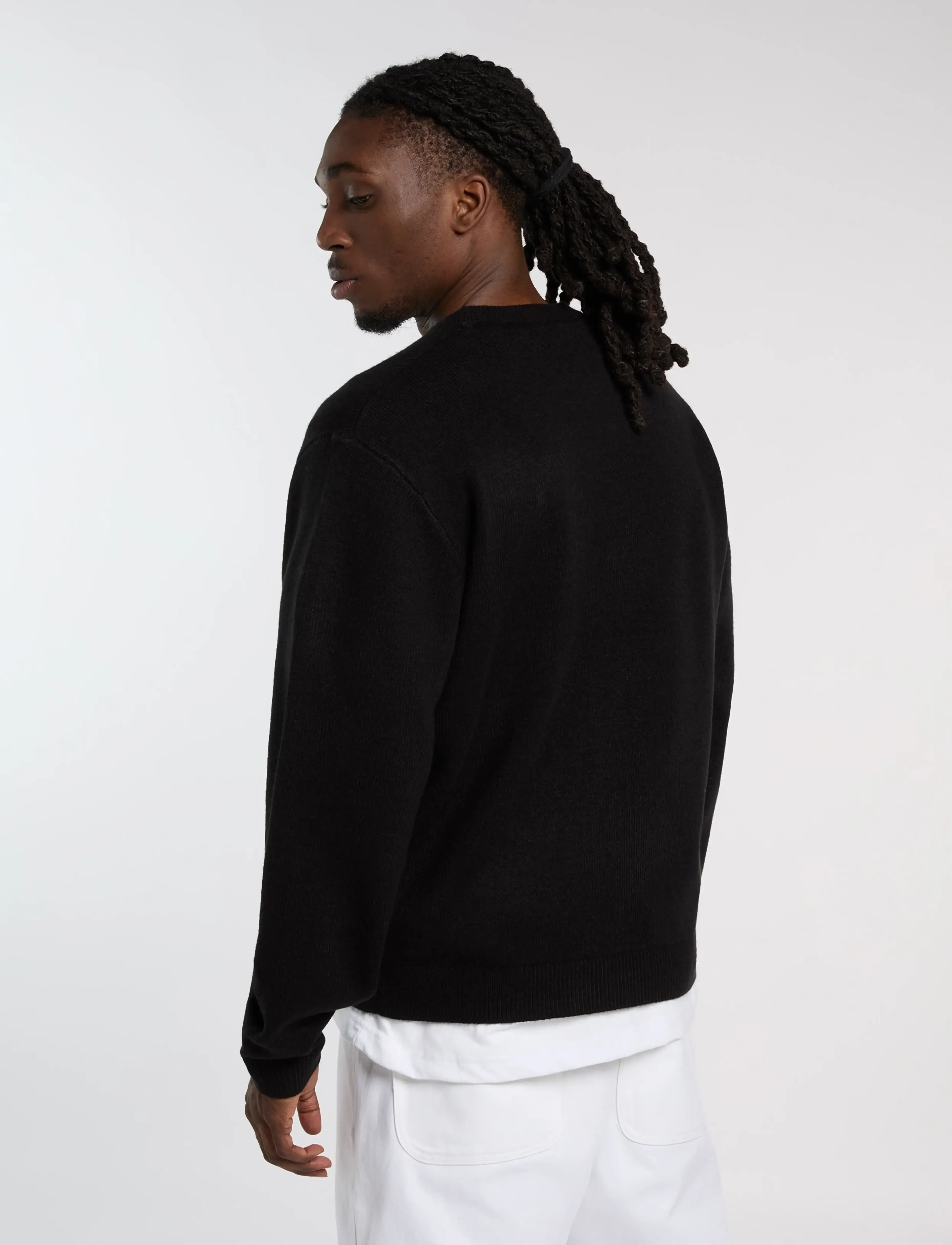 Da-iCE Jacquard Crew Knit(black) Mサイズ Dickies Union Jacquard Sweater (DICDK0A88GS) - Knitted Round Necks