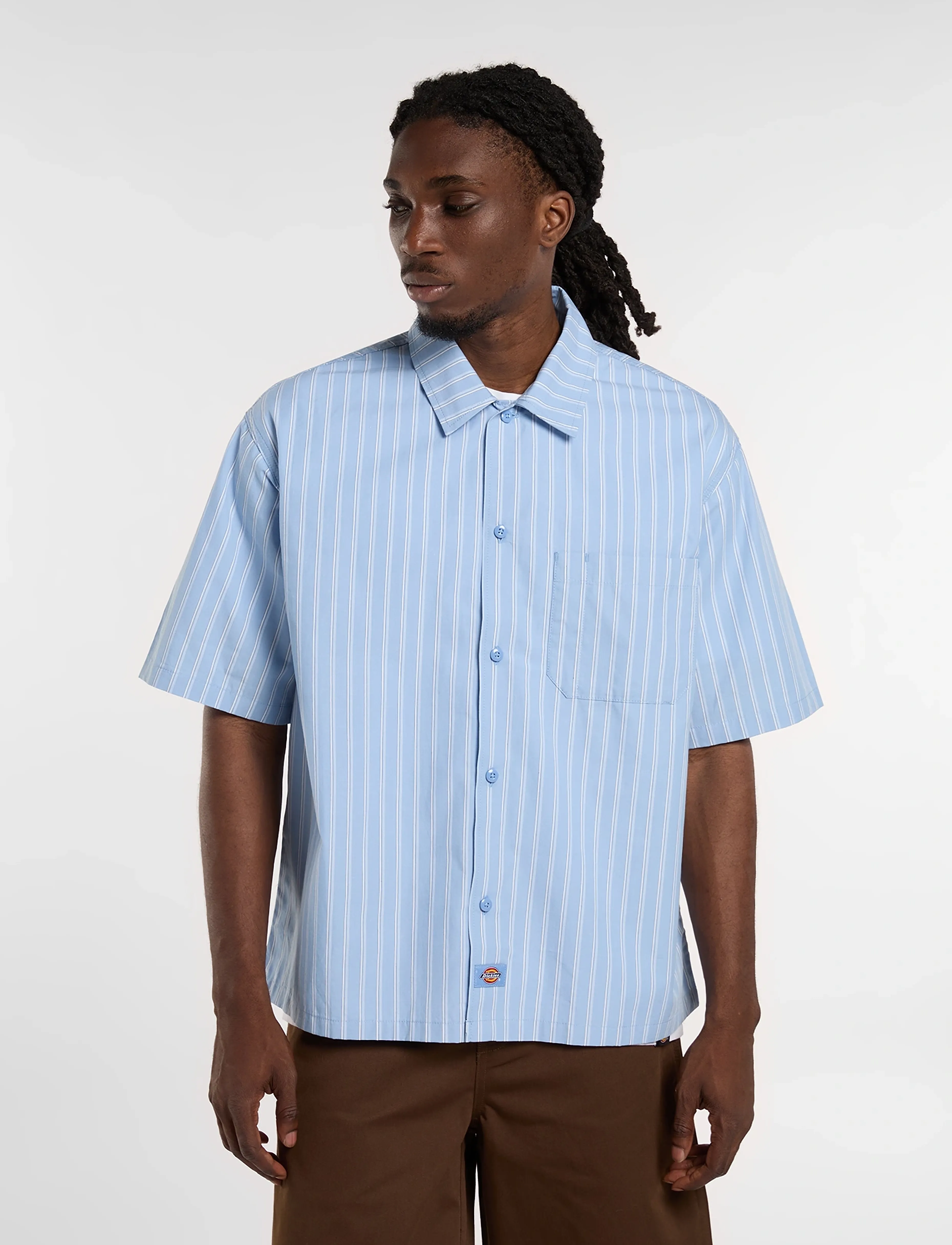 Dickies VENEDOCIA STRIPE SHIRT SS - Casual skjorter - ENDLESS SKY / blue