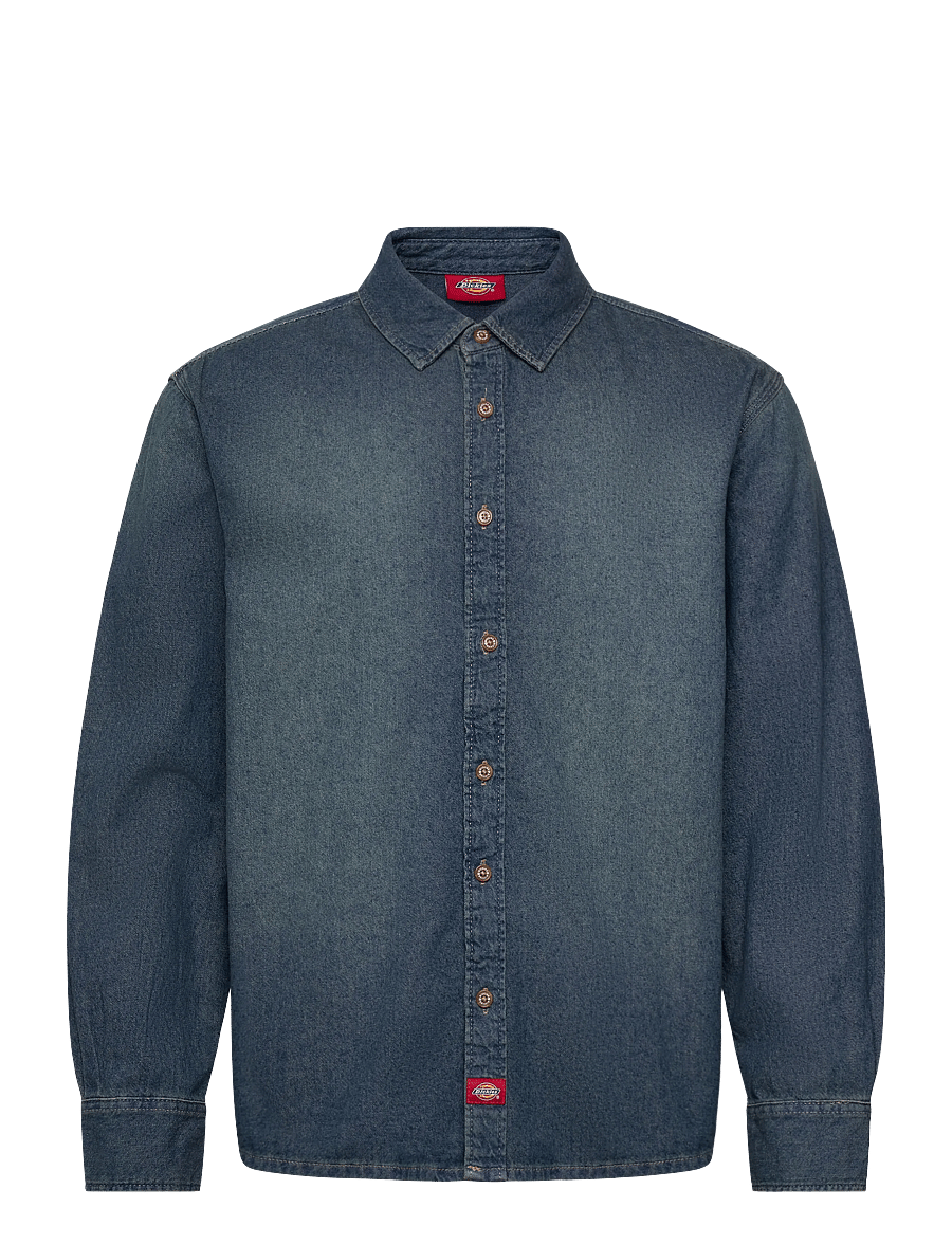 Dickies - LIGHTWEIGHT DENIM SHIRT LS - teksasärgid - khaki tinted blue - 1