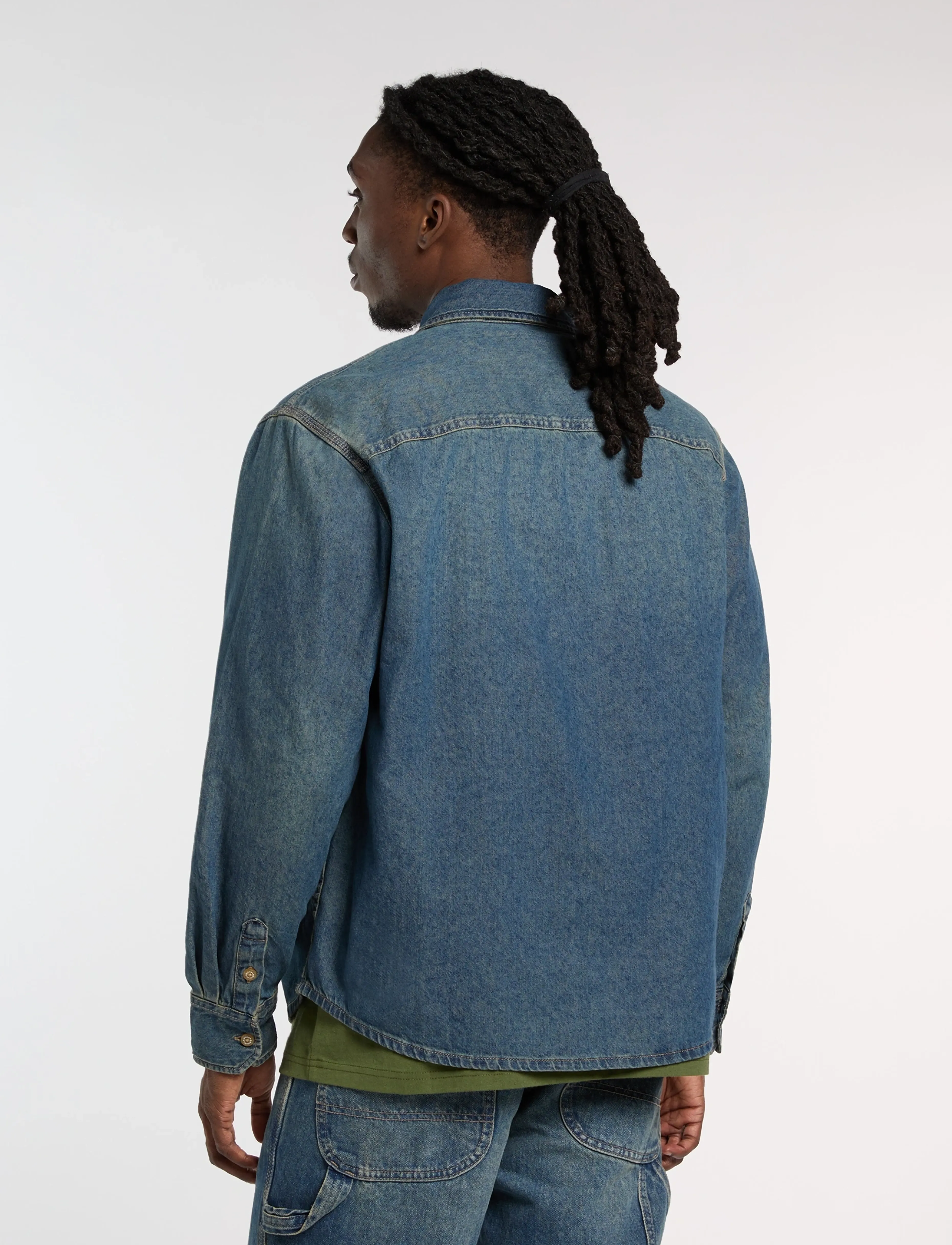 Dickies - LIGHTWEIGHT DENIM SHIRT LS - födelsedagspresenter - khaki tinted blue - 3