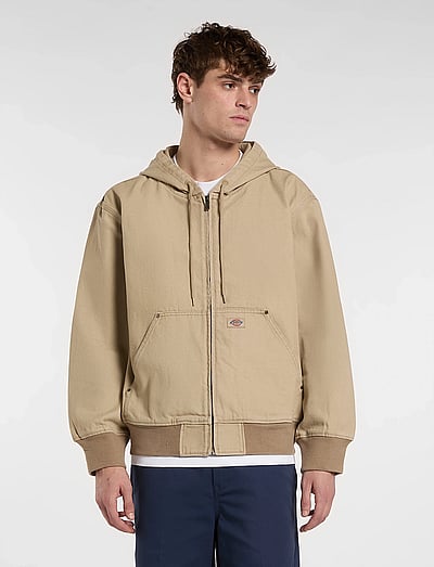 Unlined Canvas Hooded Bomber - Bomberjakker