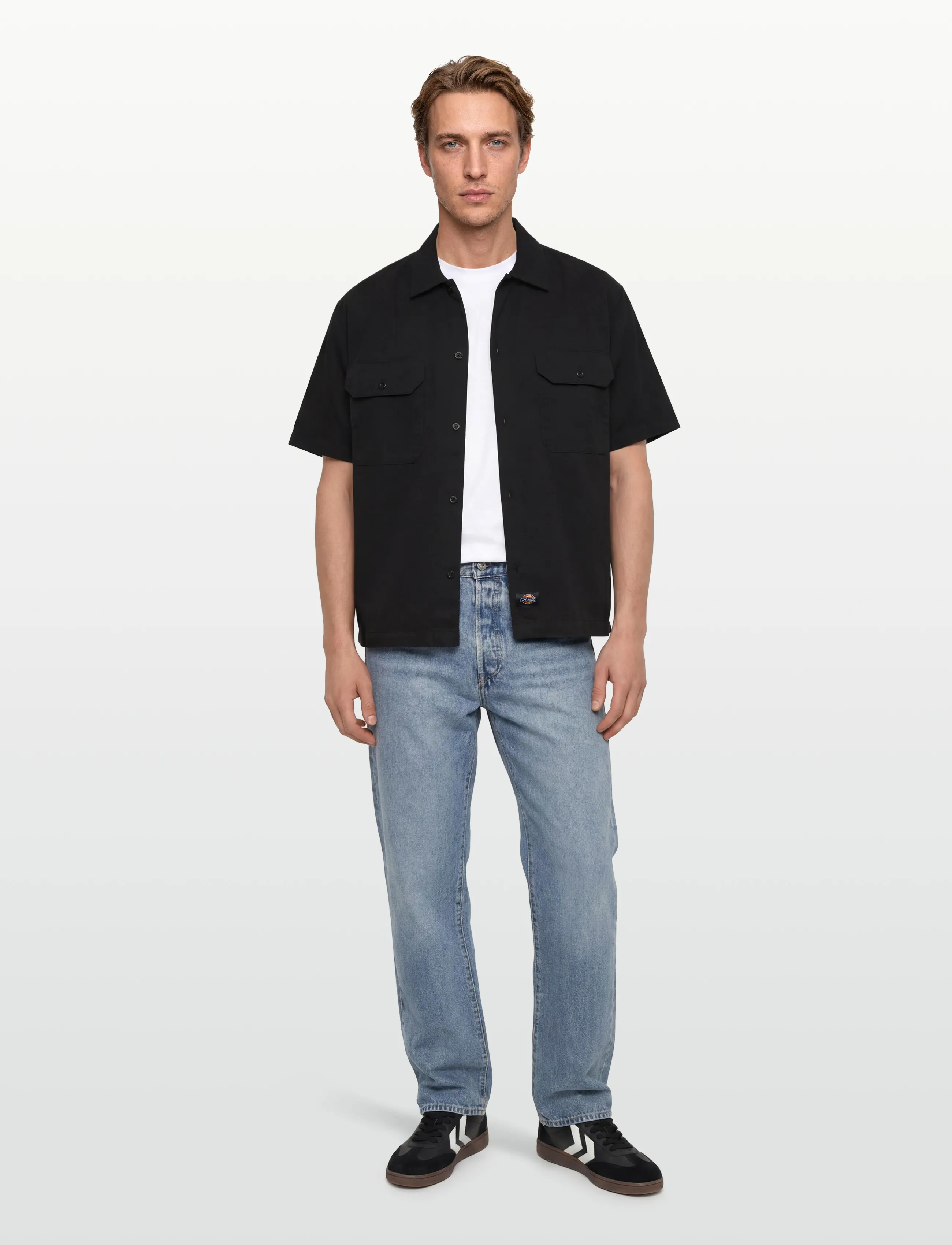 Dickies 247 Gd Work Shirt Ss, M, Black, Skjorter > Afslappet Shirts, Herre