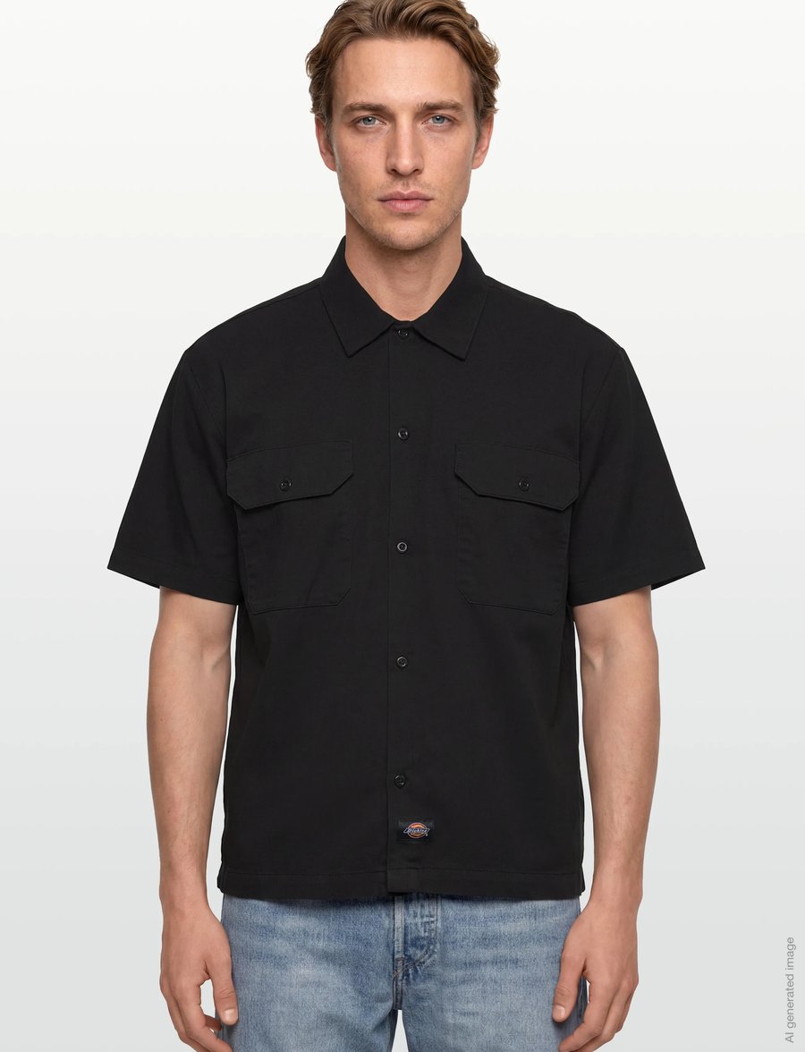 Dickies - 247 GD WORK SHIRT SS - kurzarmhemden - black - 3
