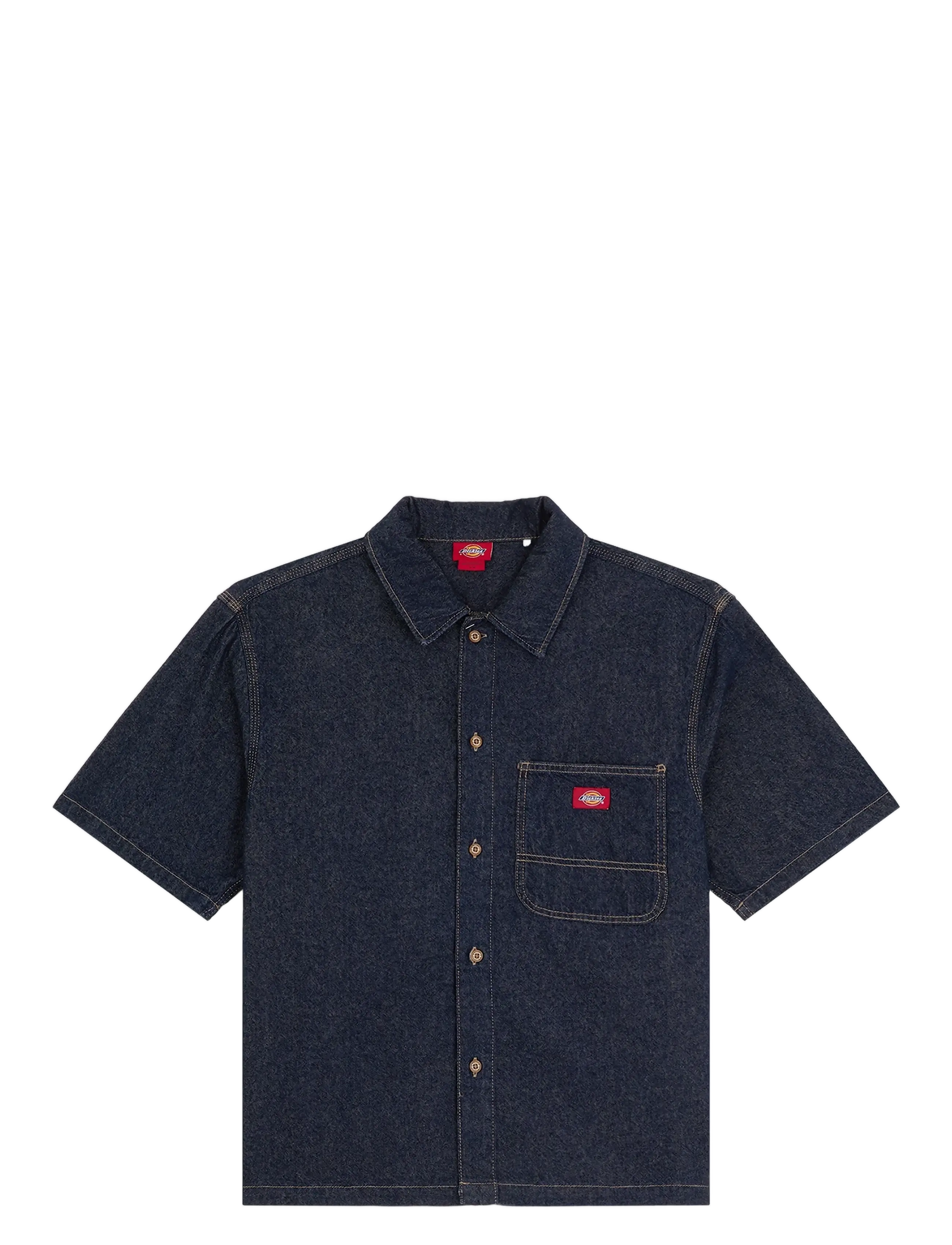 DICKIES Denim Shirt Ss Navy - L - Herren