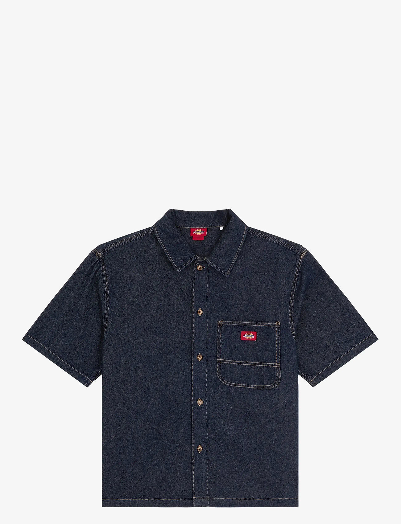 Dickies - DENIM SHIRT SS - teksasärgid - rinsed - 1