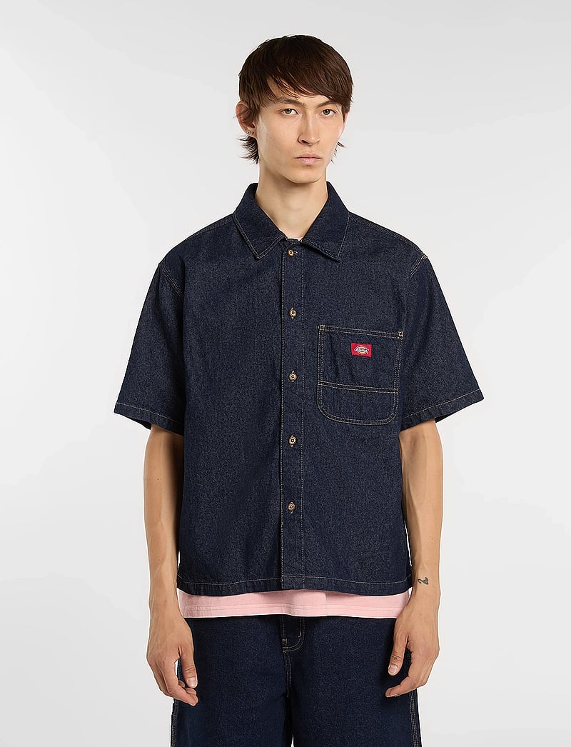 Dickies - DENIM SHIRT SS - teksasärgid - rinsed - 0