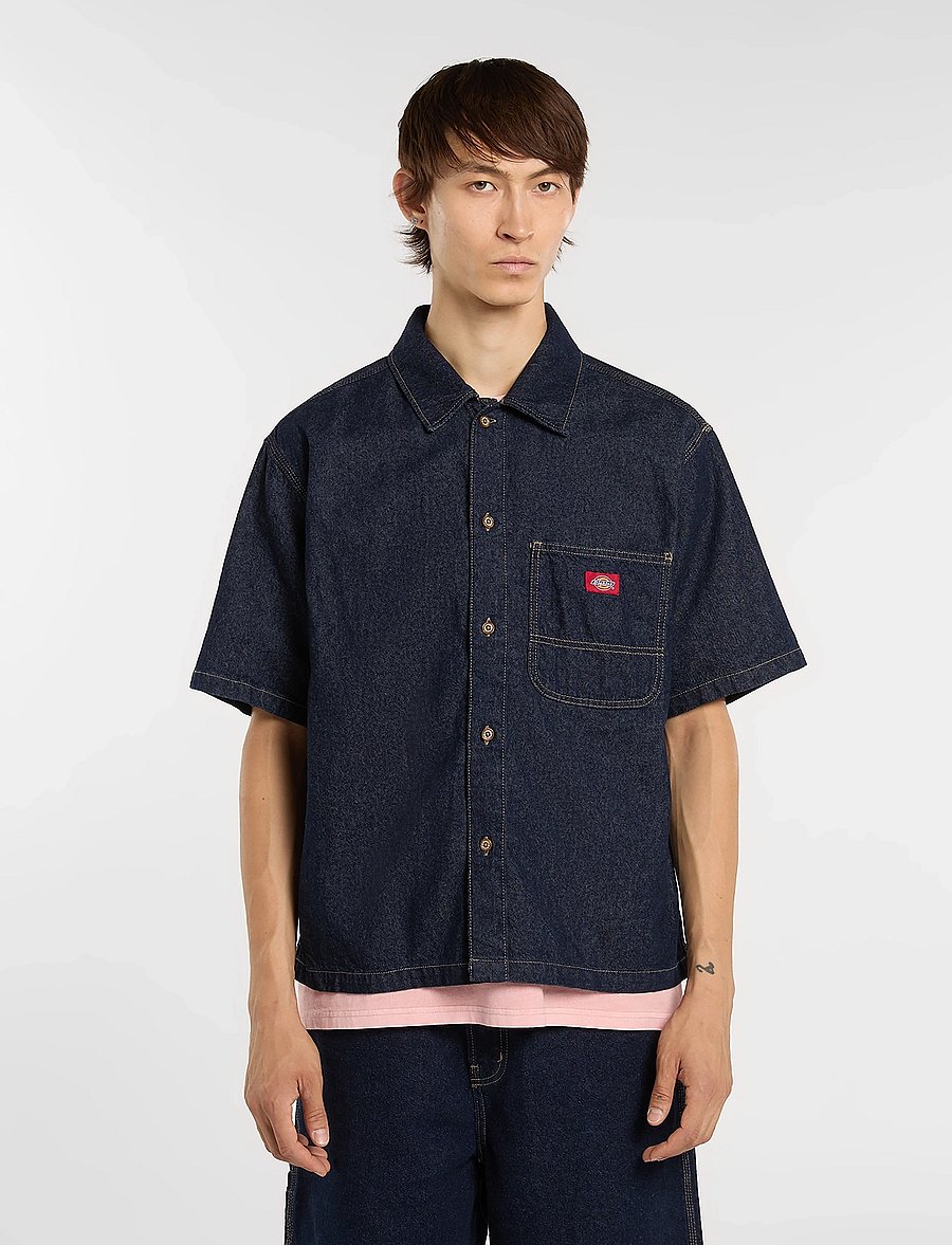 Dickies - DENIM SHIRT SS - jeanshemden - rinsed - 0