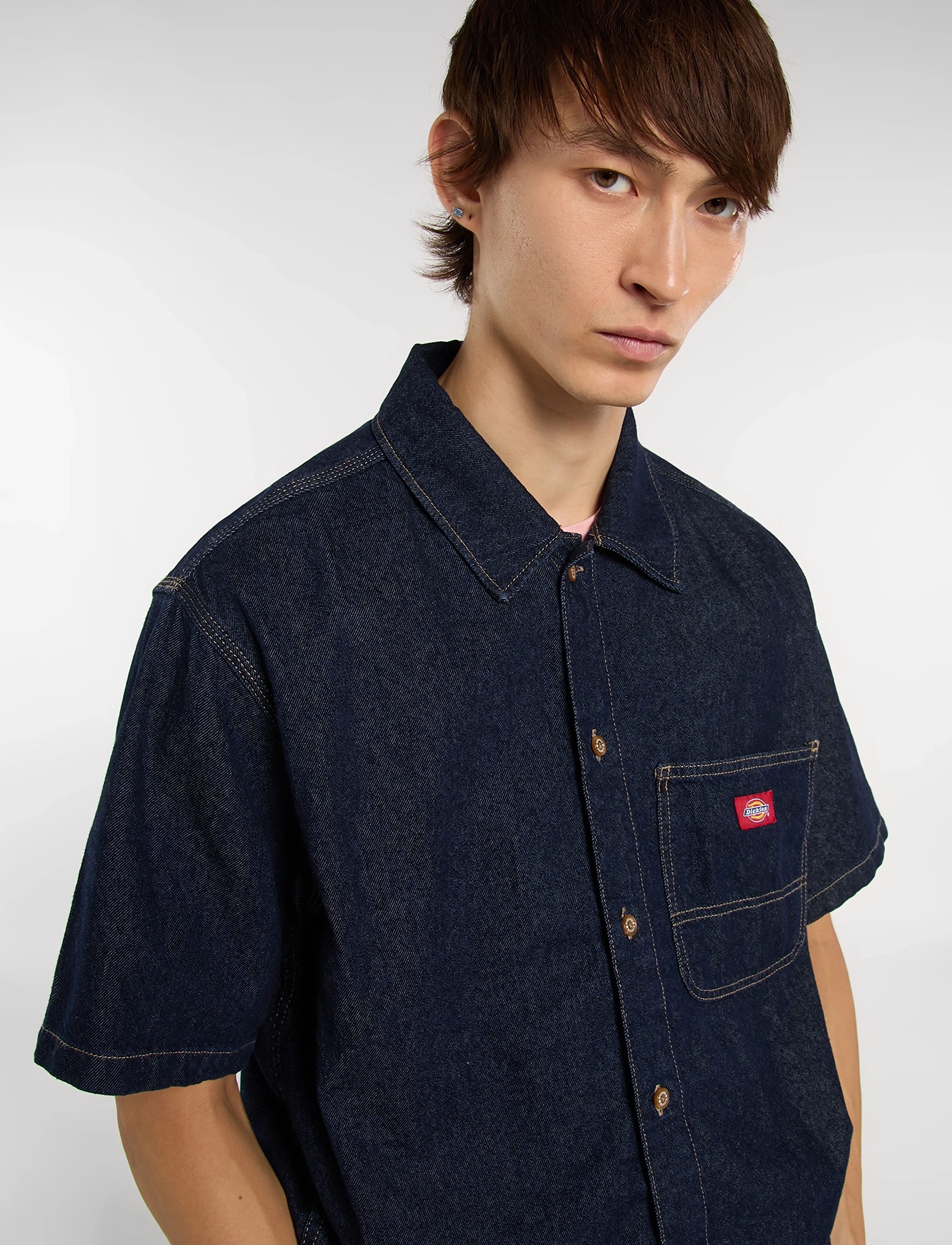 Dickies - DENIM SHIRT SS - jeansskjorter - rinsed - 4