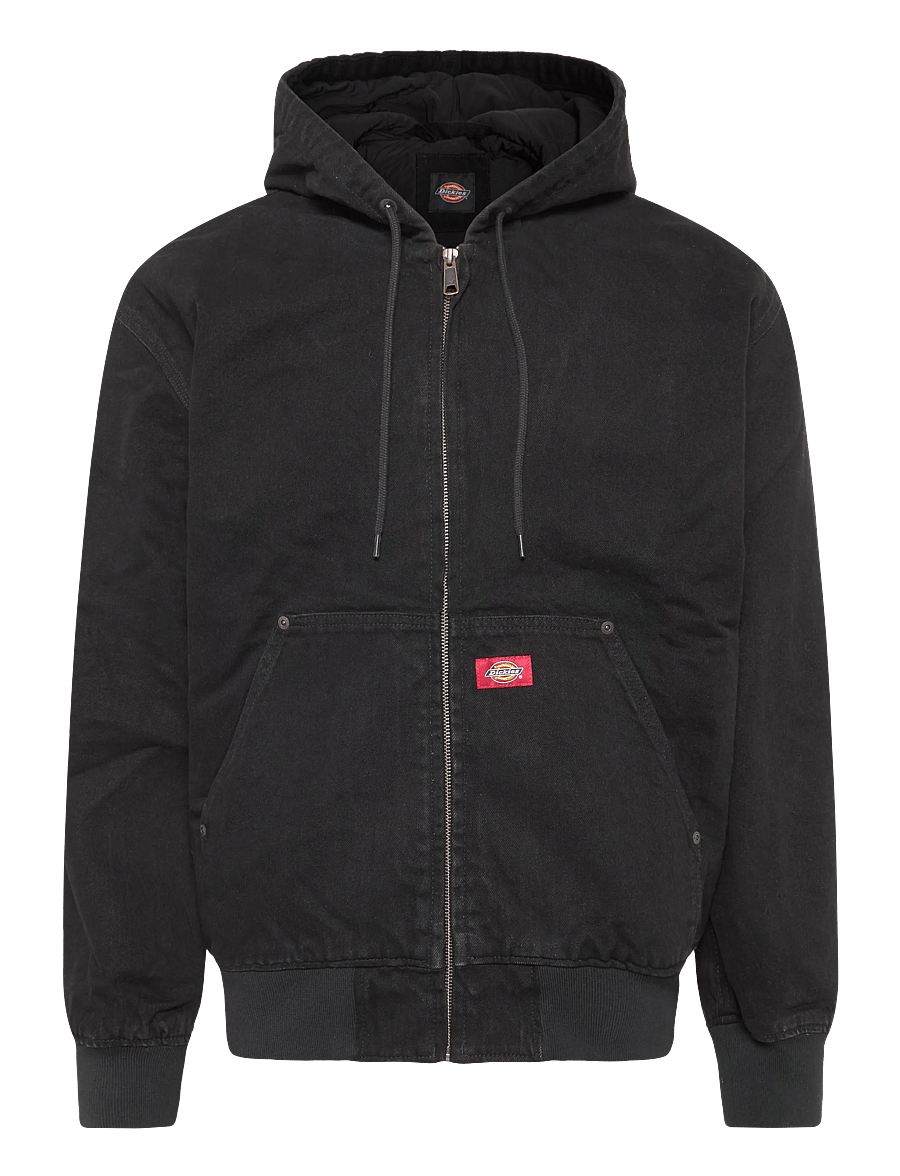 Dickies - LINED DENIM HOODED BOMBER - gefütterte denimjacken - black - 0