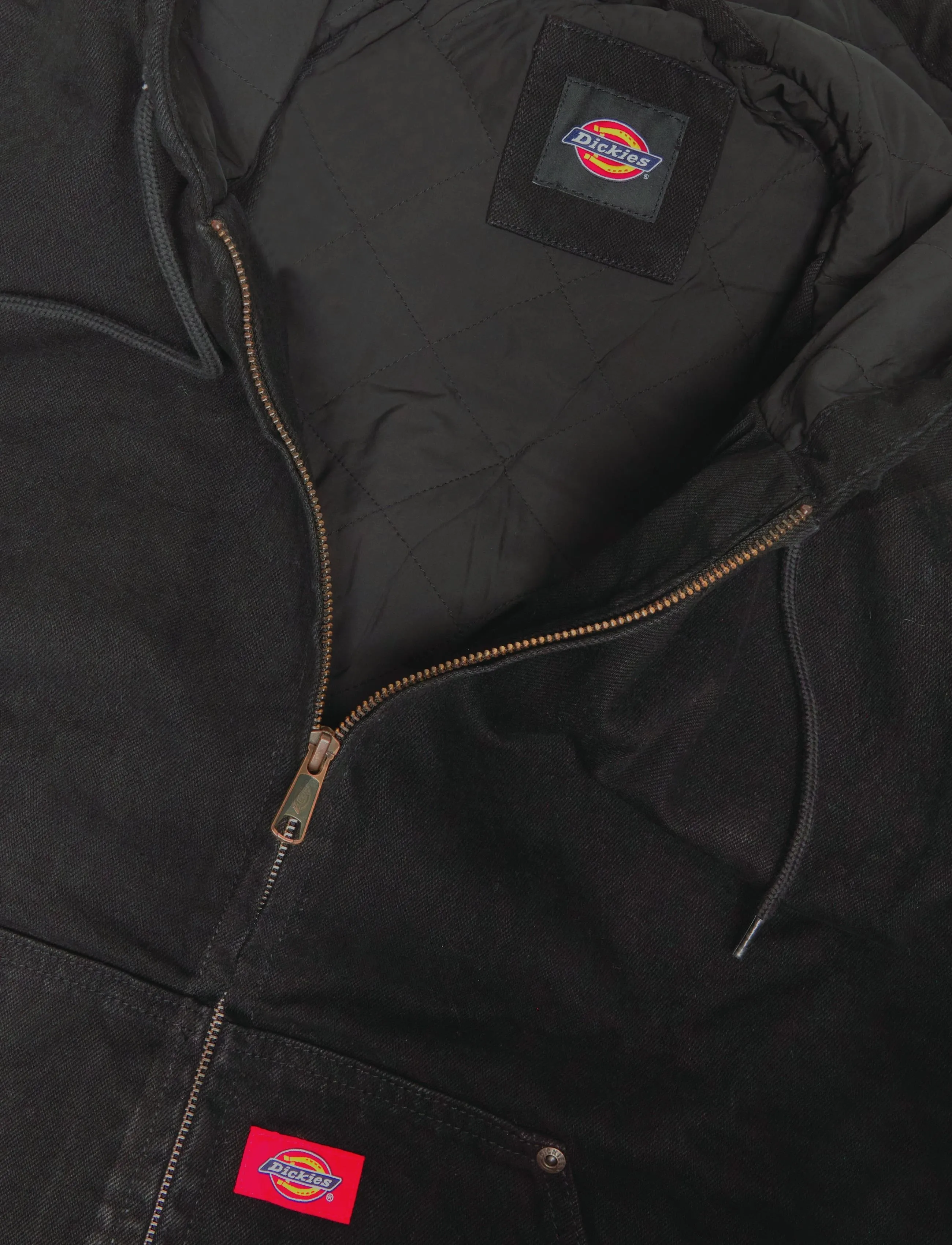 Dickies - LINED DENIM HOODED BOMBER - gefütterte denimjacken - black - 2