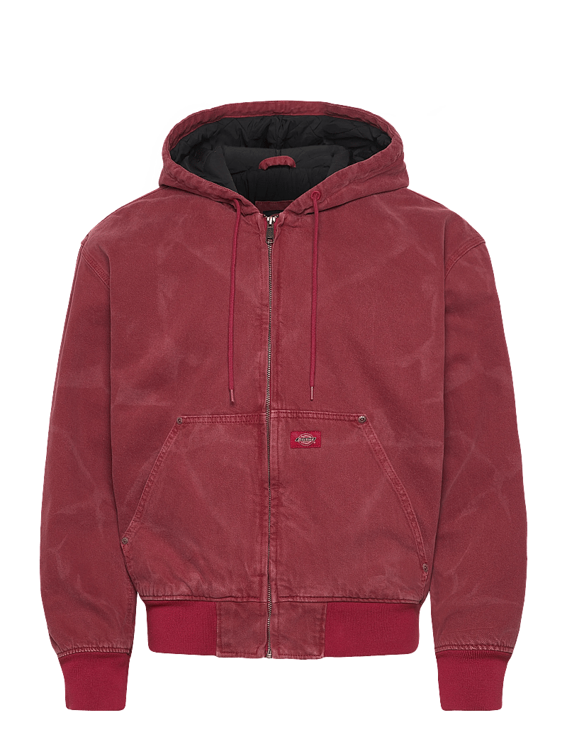 Dickies - LINED DENIM HOODED BOMBER - fodrade jeansjackor - garnet - 1