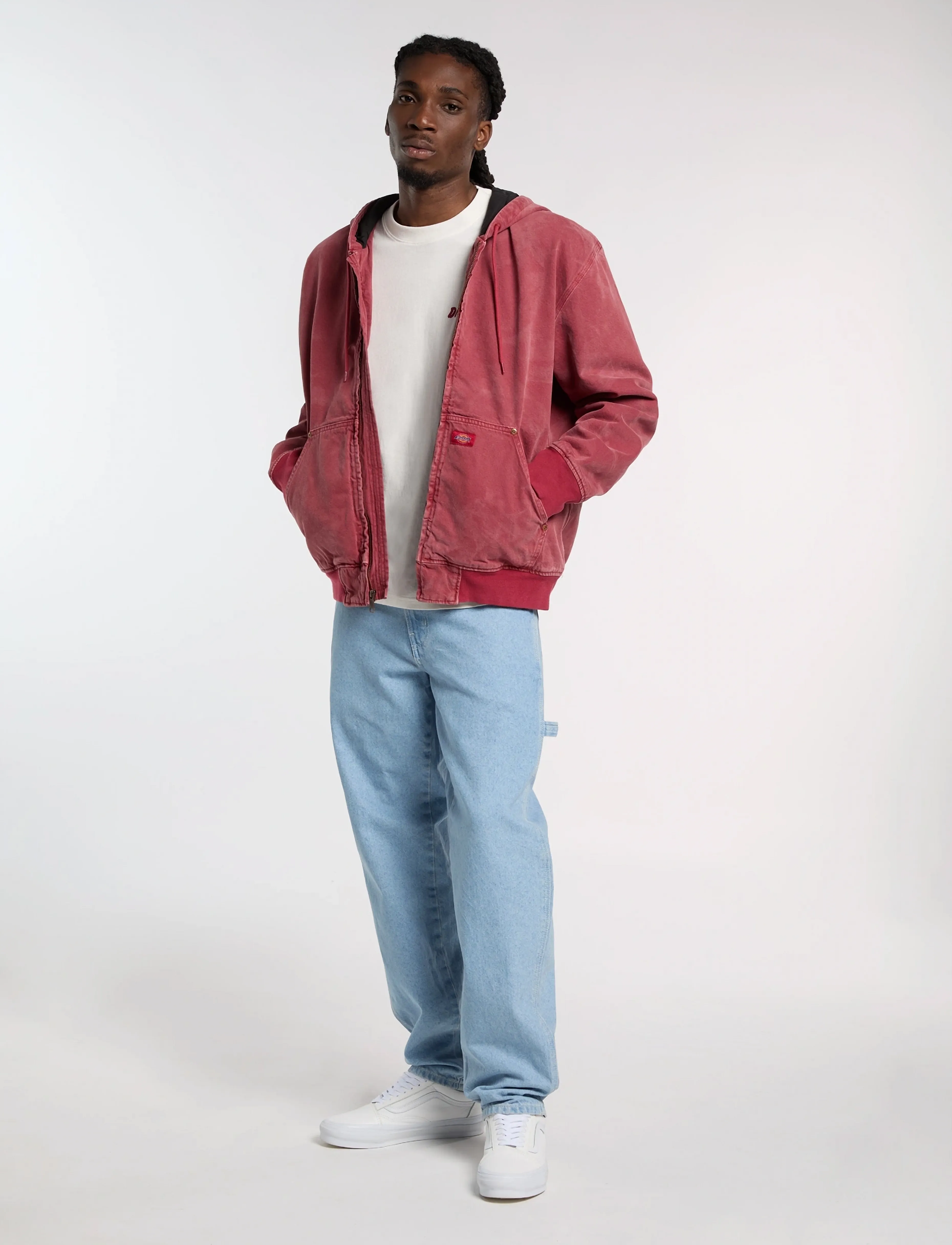 Dickies - HILHAM LINED DENIM HOODED BOMBER - vuorelliset farkkutakit - garnet - 4