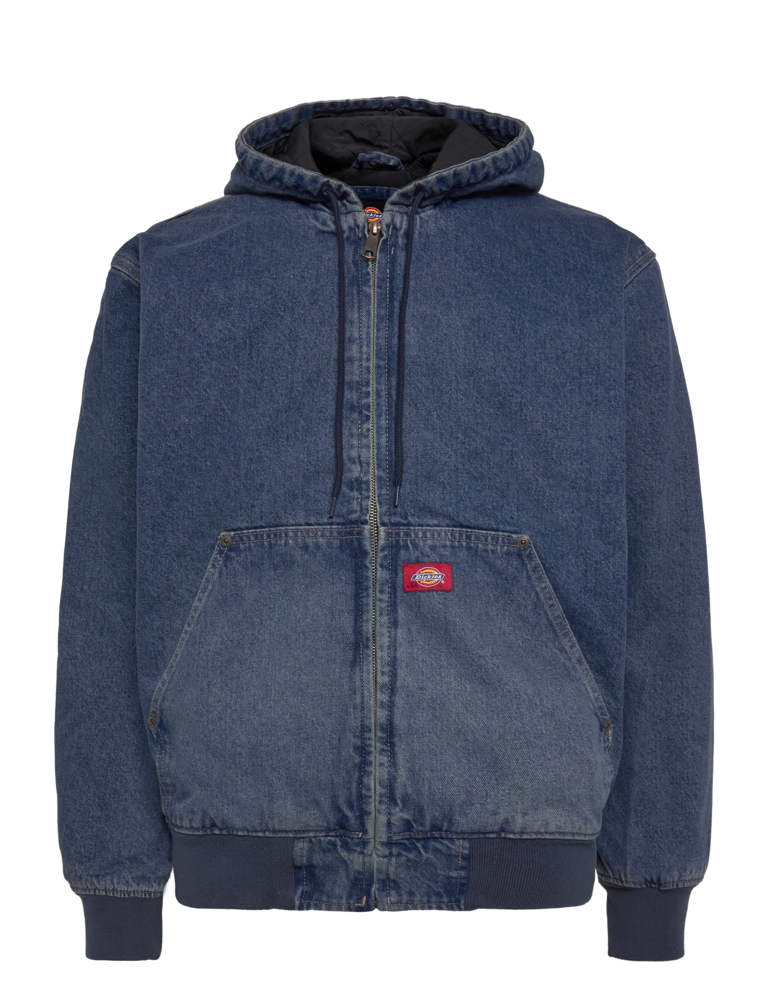 Dickies HILHAM LINED DENIM HOODED BOMBER - Dickies - MID BLUE FADE WASH / blue