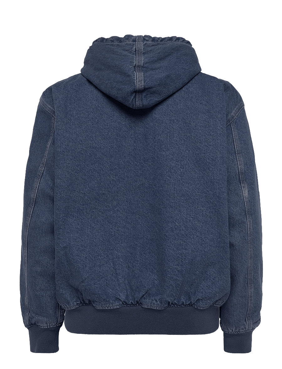 Dickies - HILHAM LINED DENIM HOODED BOMBER - fodrade jeansjackor - mid blue fade wash - 1