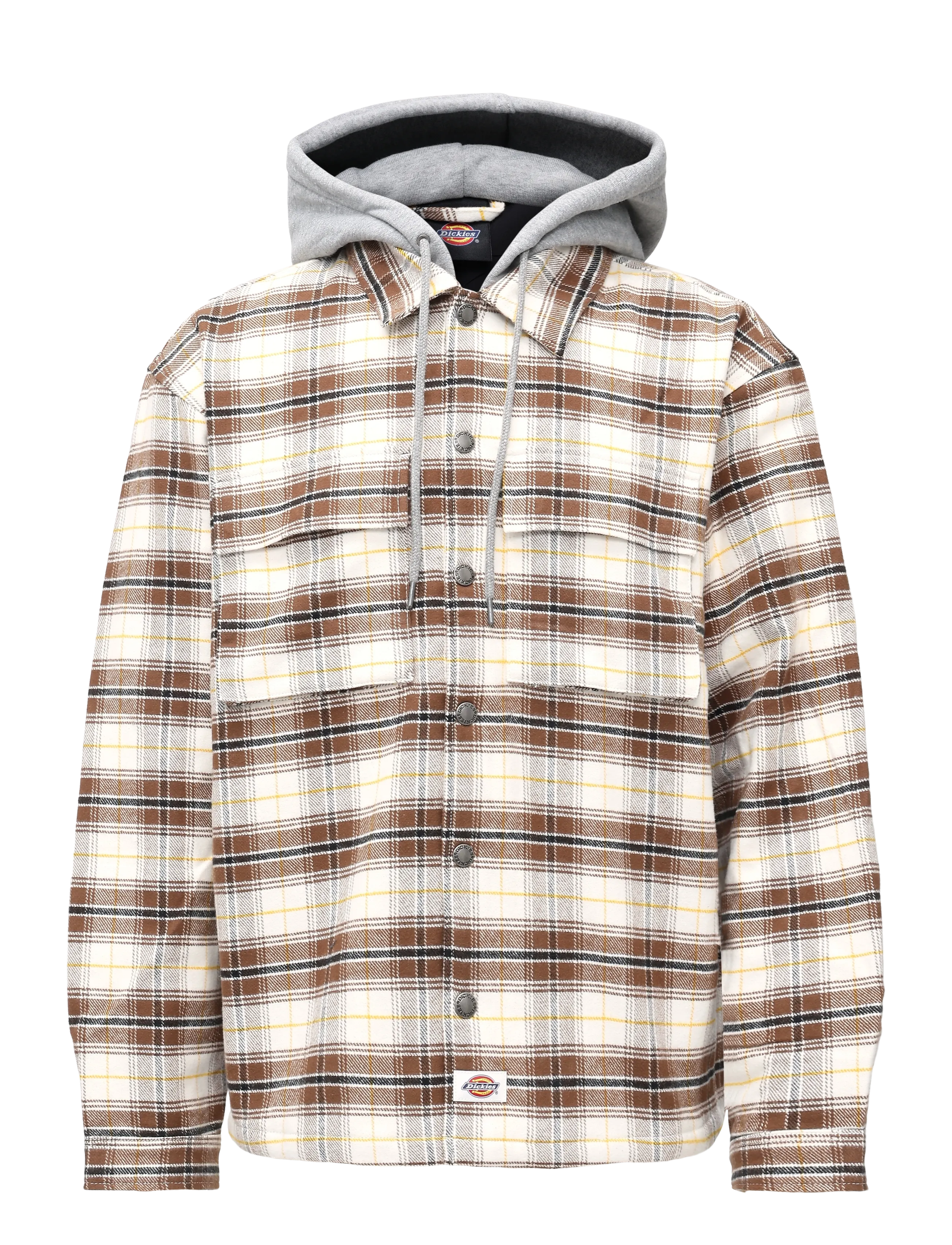 Dickies EUSTIS HOODED FLANNEL SHACKET - Riided - EGRET / cream