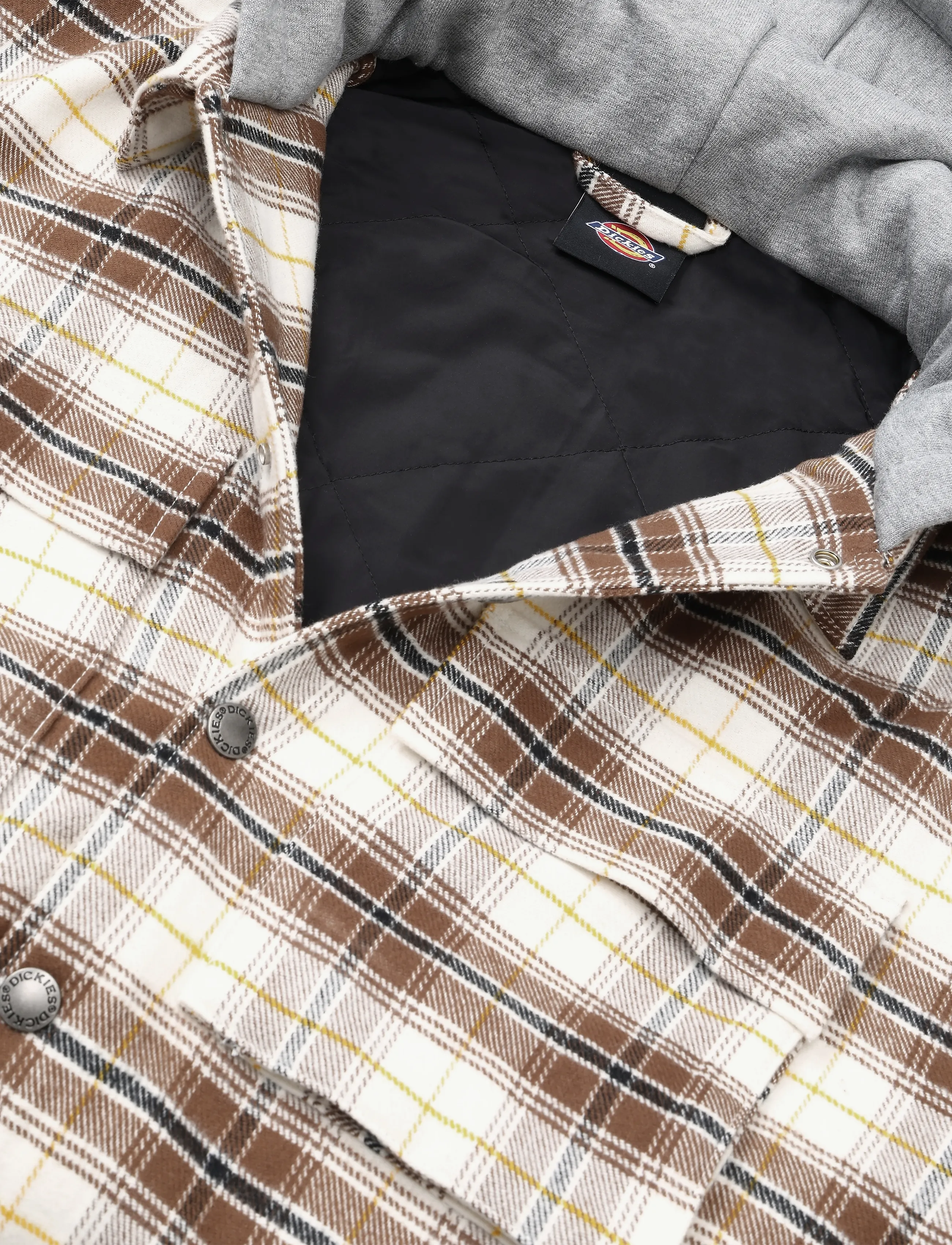 Dickies - EUSTIS HOODED FLANNEL SHACKET - egret - 2