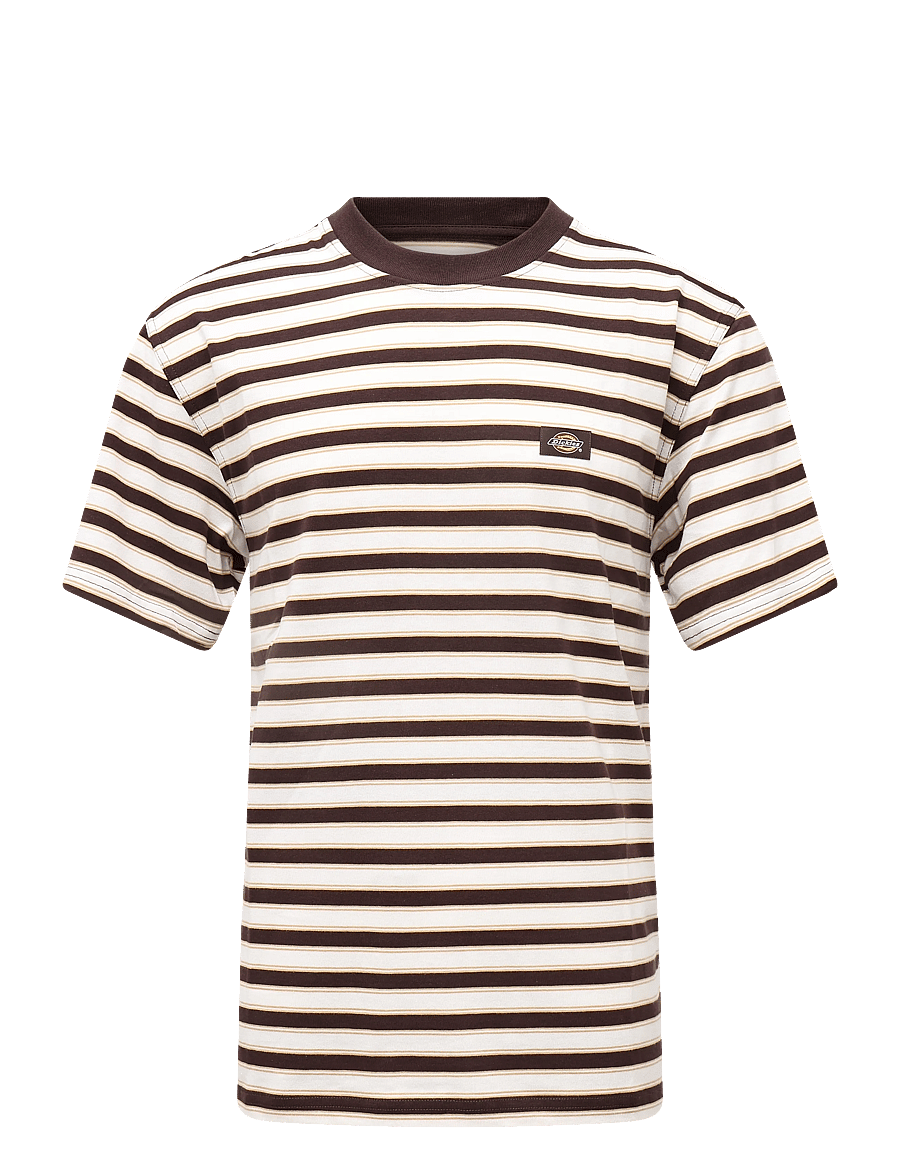 Dickies - STRIPE SS TEE - kortärmade t-shirts - chocolate brown - 0