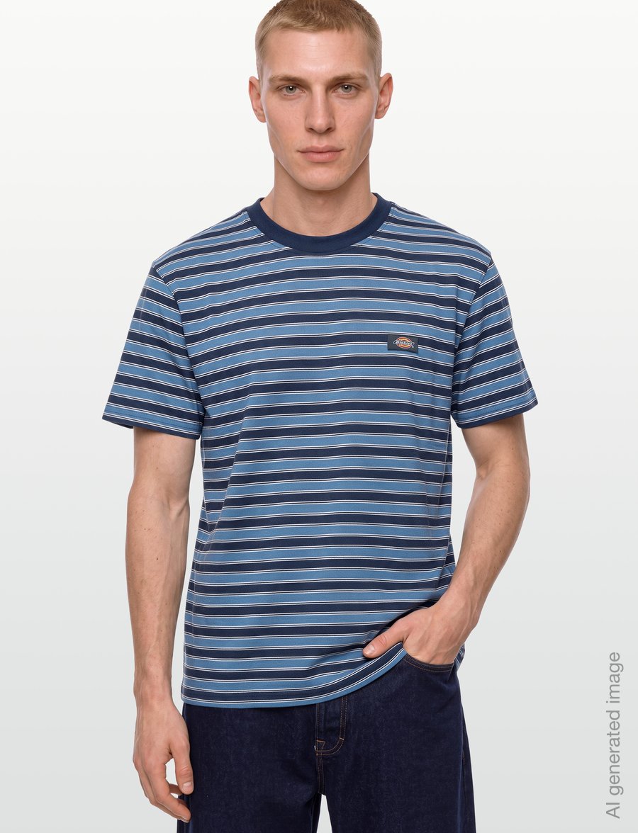 Dickies - STRIPE SS TEE - kurzärmelige t-shirts - navy blue - 3