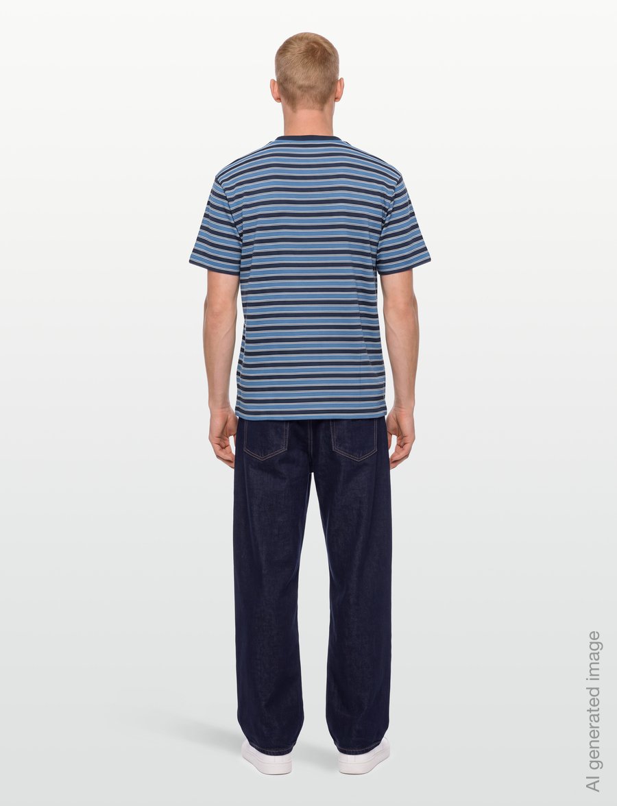 Dickies - STRIPE SS TEE - kurzärmelige t-shirts - navy blue - 4