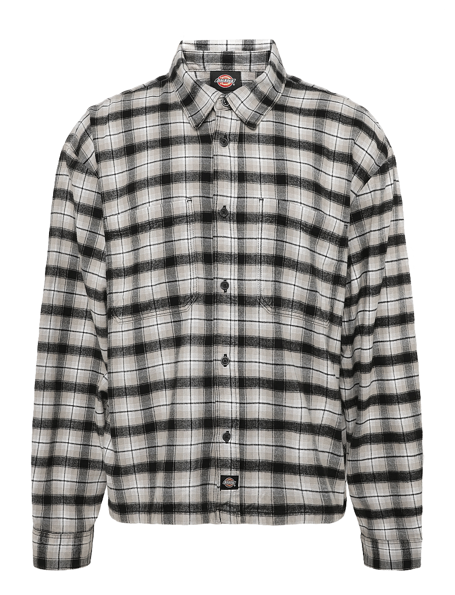 Dickies - JEROME CROPPED FLANNEL SHIRT - flannel shirts - black - 0