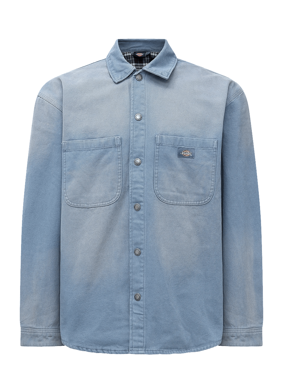 Dickies - FLANNEL LINED CANVAS SHACKET - herbstjacken - retro indigo - 0