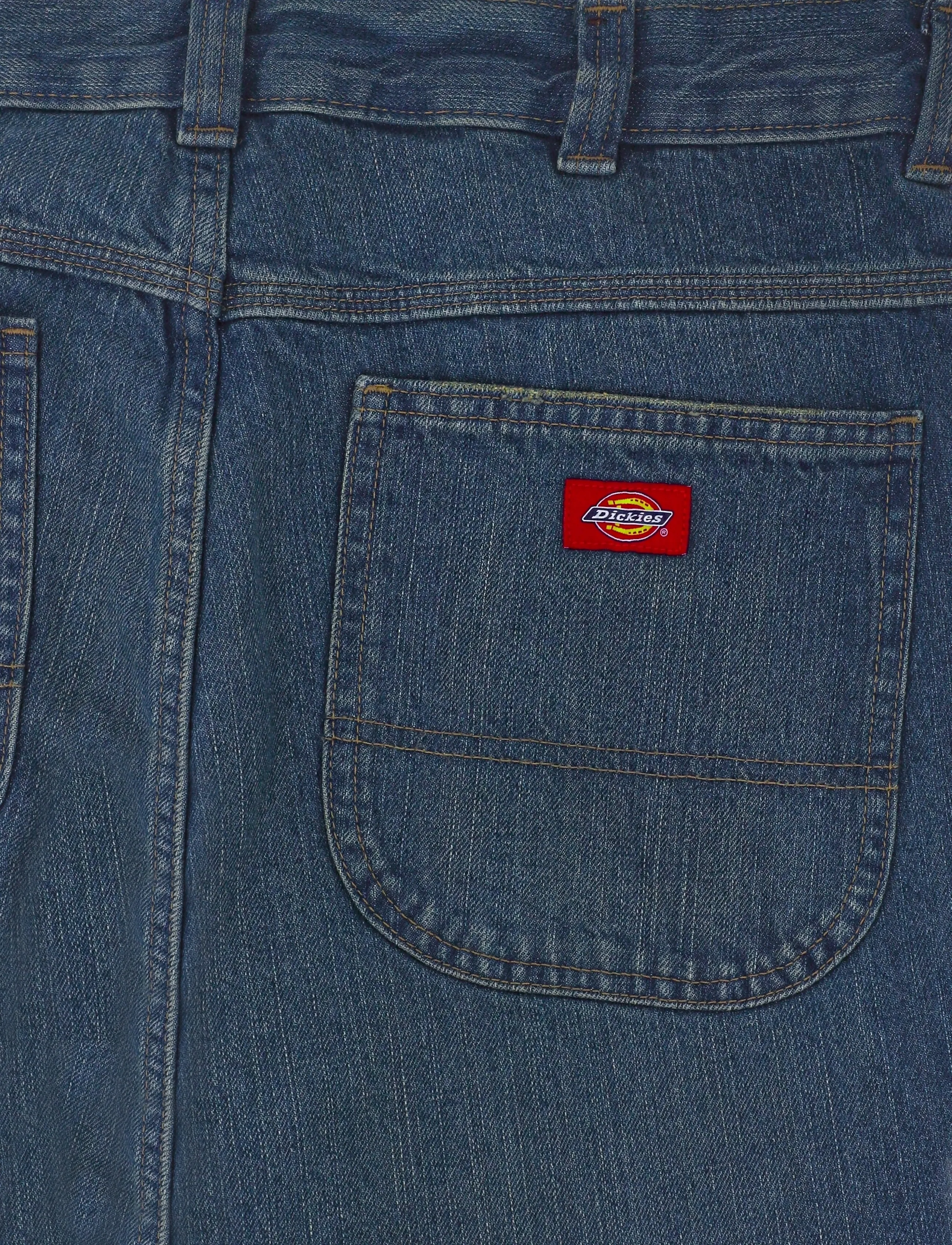 Dickies - SPRINGERVILLE BAGGY STRAIGHT WORK JEANS - weite jeans - mid blue fade wash - 4
