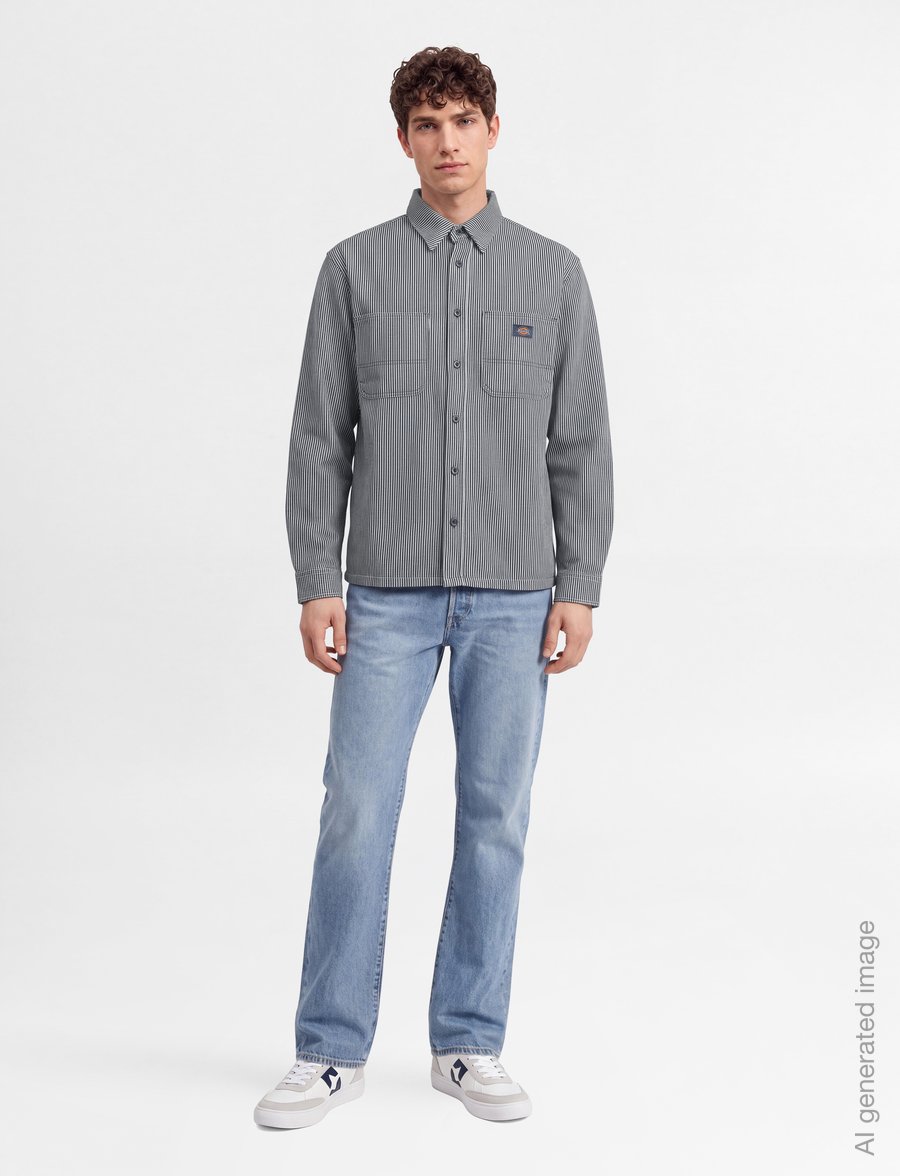 Dickies - 247 GARMENT DYED WORK SHIRT - striped shirts - retro indigo - 0