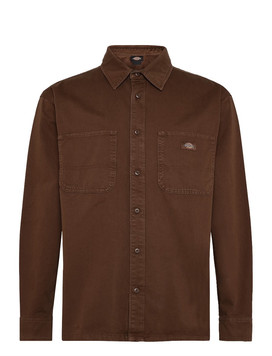 Dickies - 247 GARMENT DYED WORK SHIRT - triibulised särgid - timber brown - 0