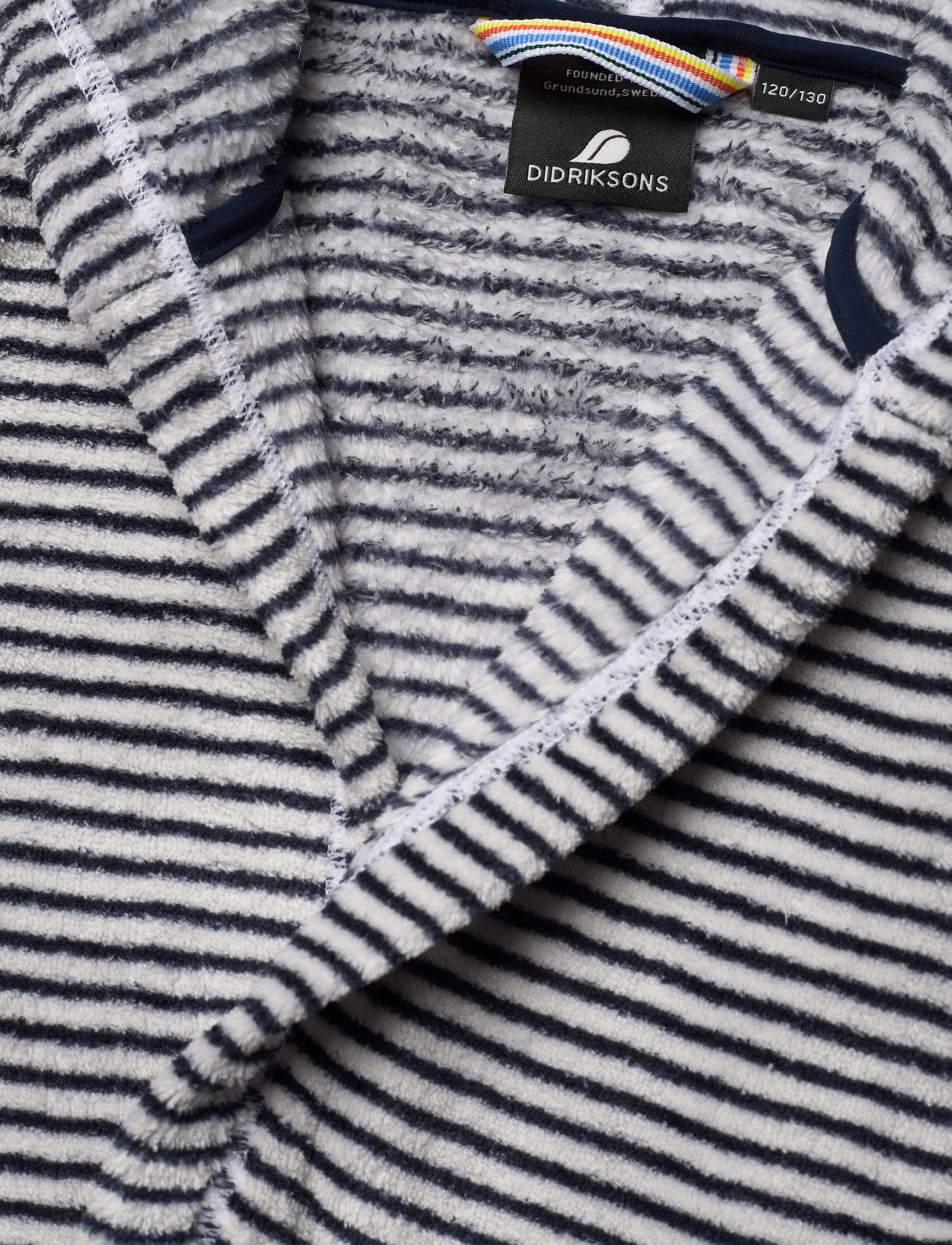 Didriksons - PIER KIDS BEACH ROBE - navy simple stripe - 2