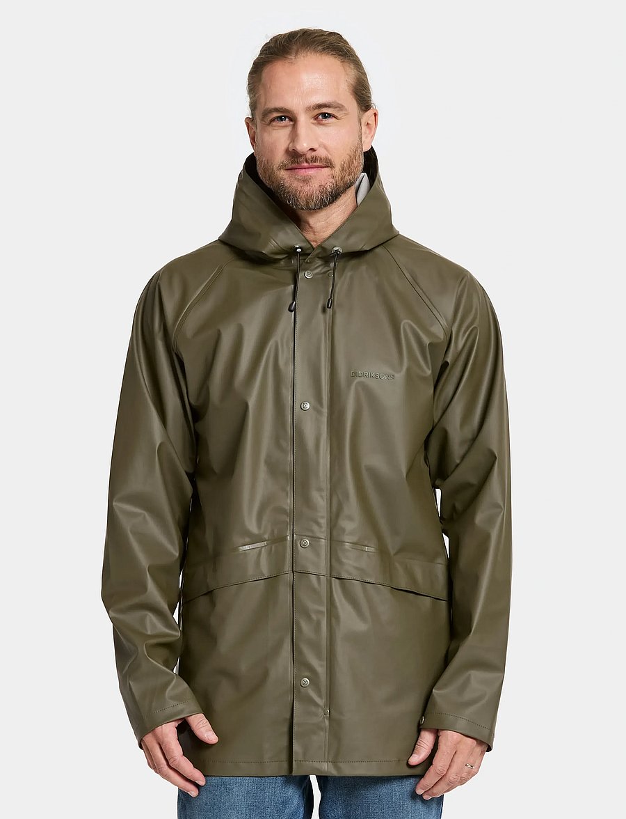 Didriksons - AVON USX JKT 2 - regnjackor - fog green - 2