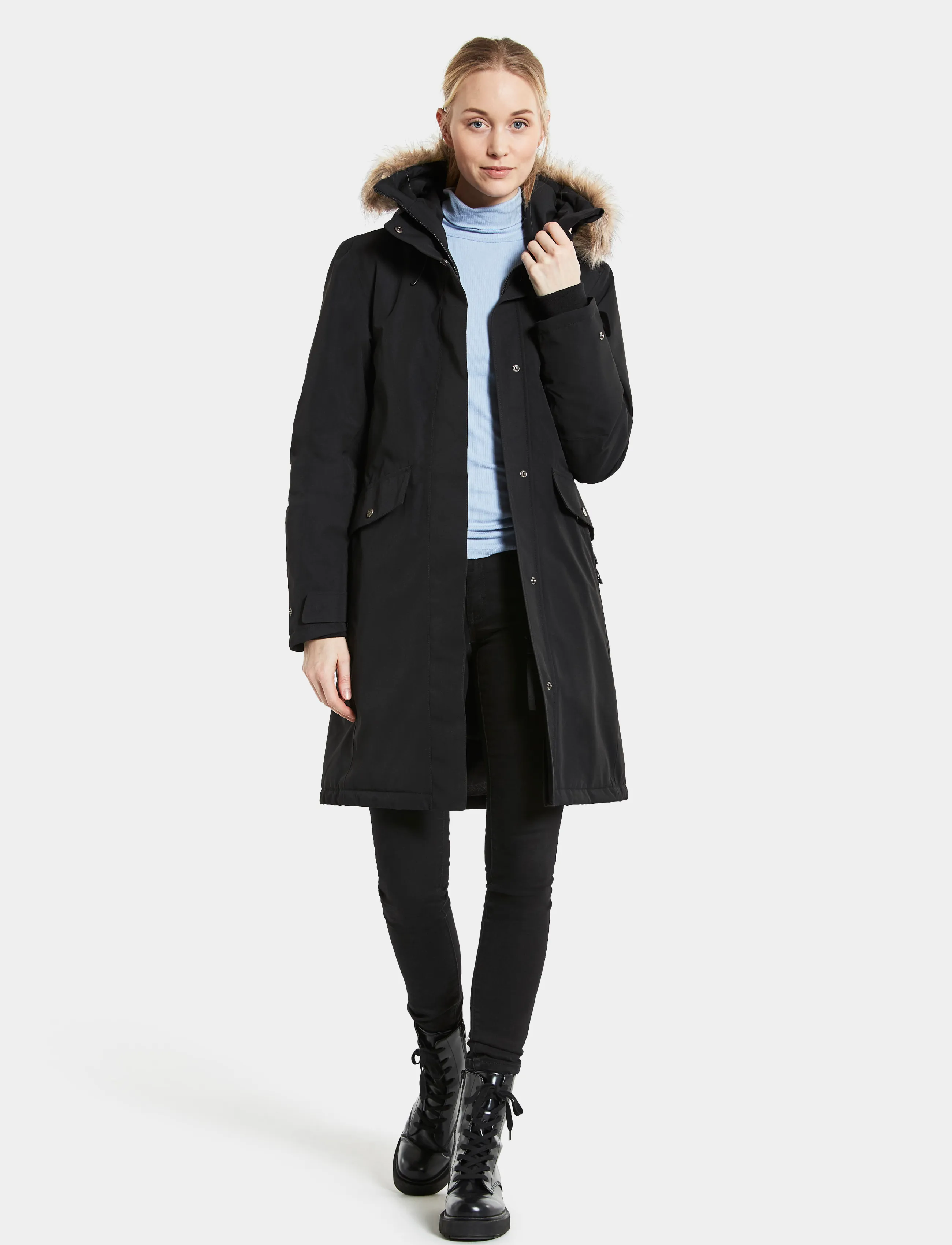 Didriksons Erika Parka, 36, Oberbekleidung, Schwarz - Parka Coats, Frauen