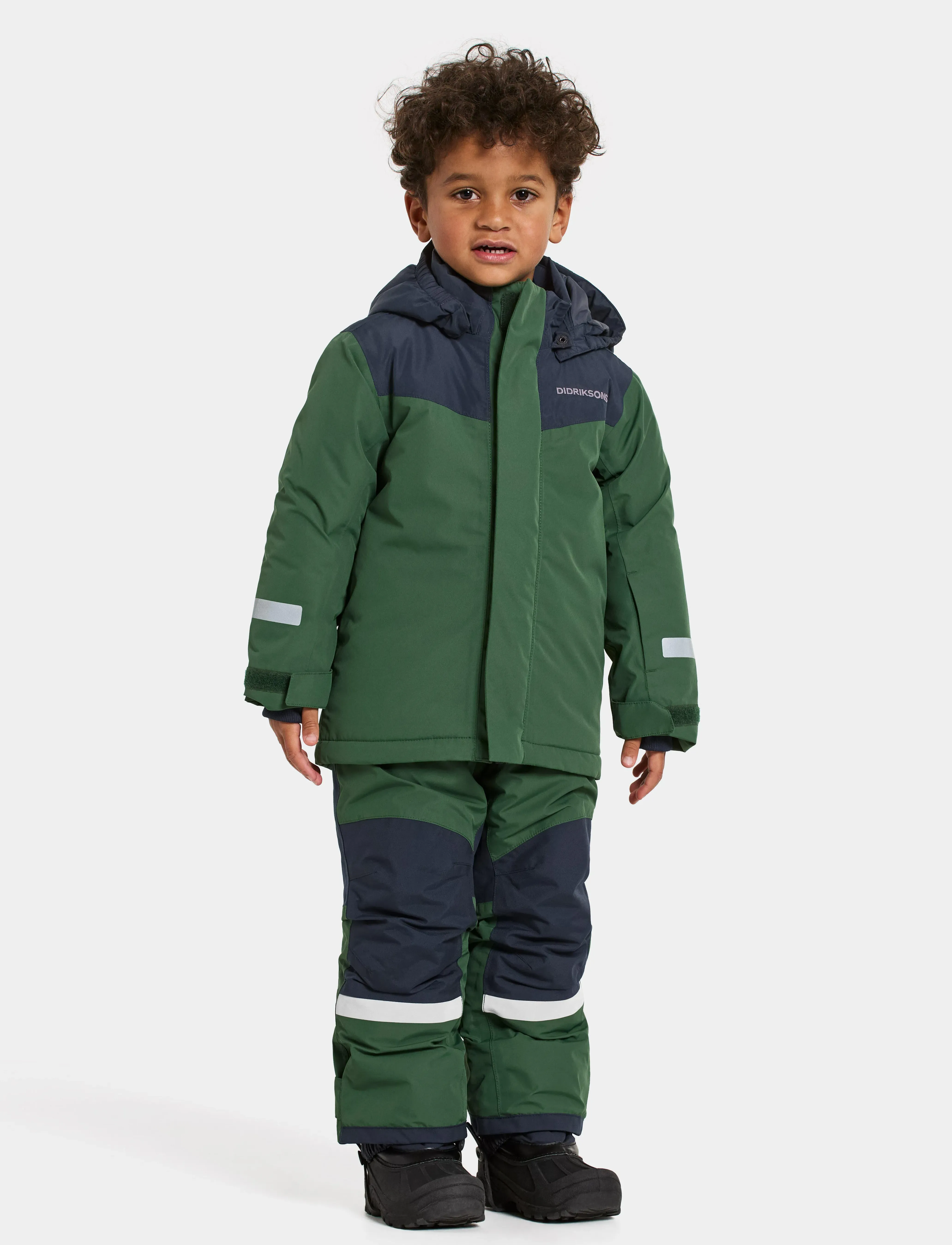 Didriksons Skare Kids Set, 92, Coveralls, Grün - Snow-ski Coveralls & Sets, Kinder