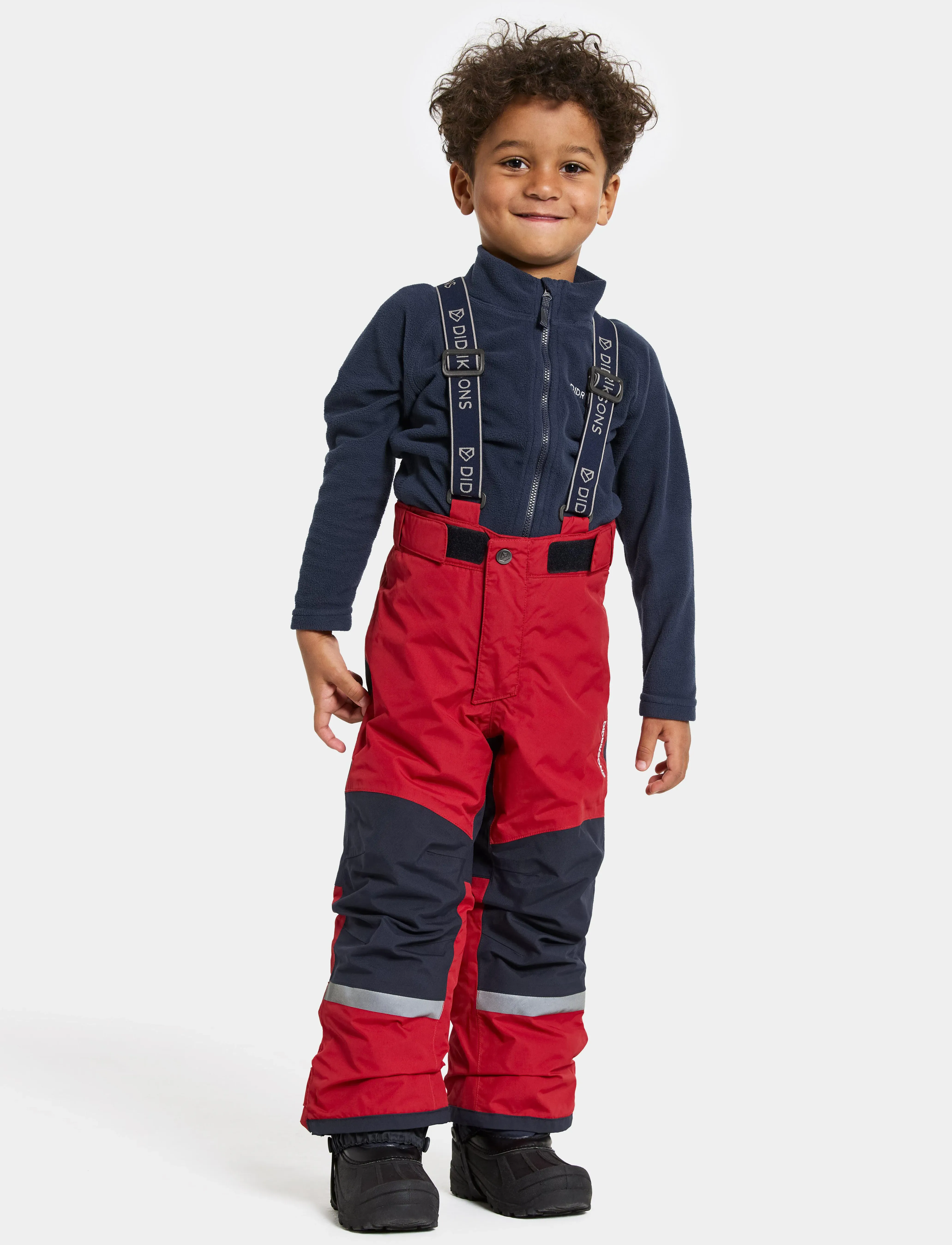 Didriksons Idre Kids Pants 6, 80, Snow-ski Clothing, Rot - Pants, Kinder