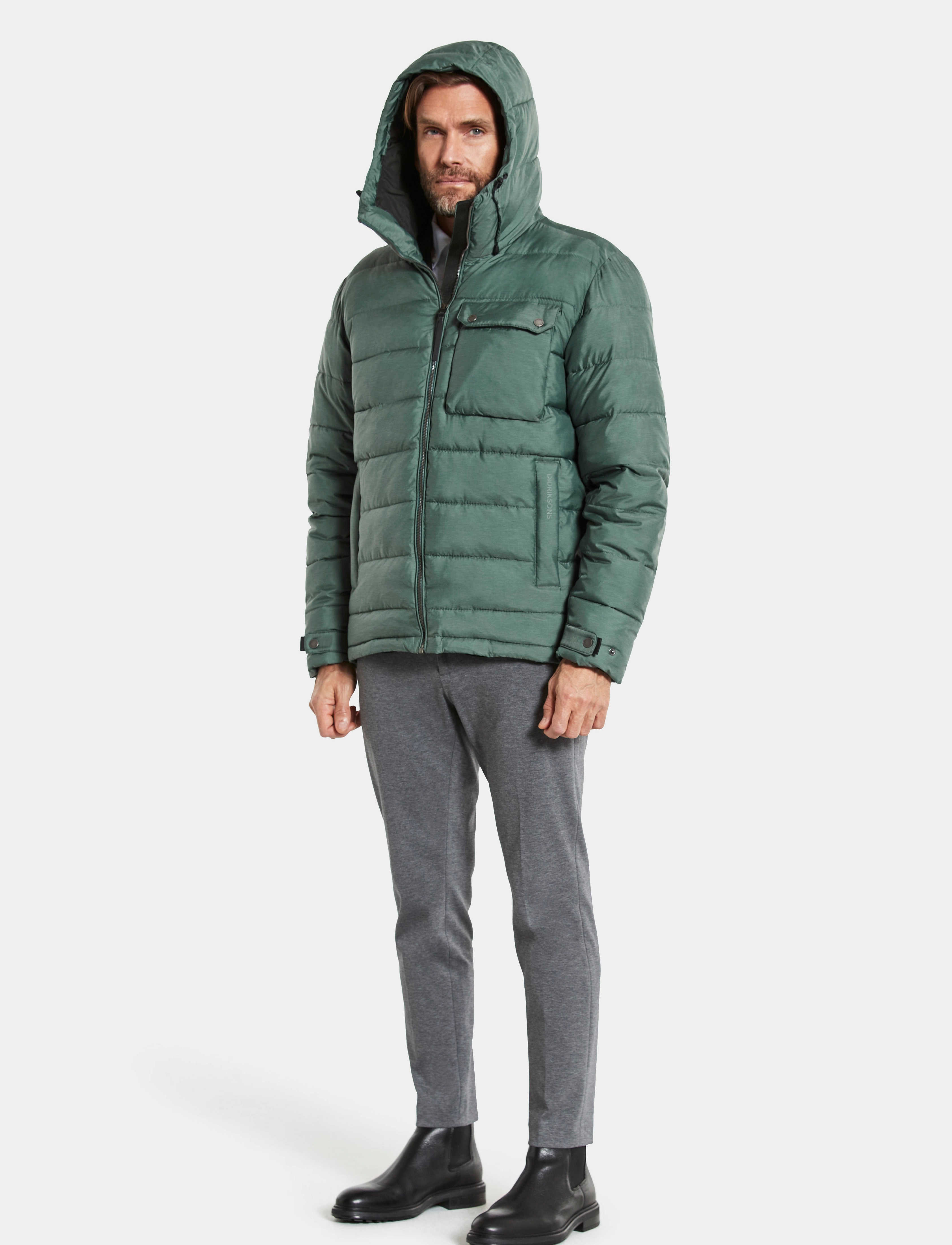 Didriksons - LAGE USX JKT - murky green melange - 3