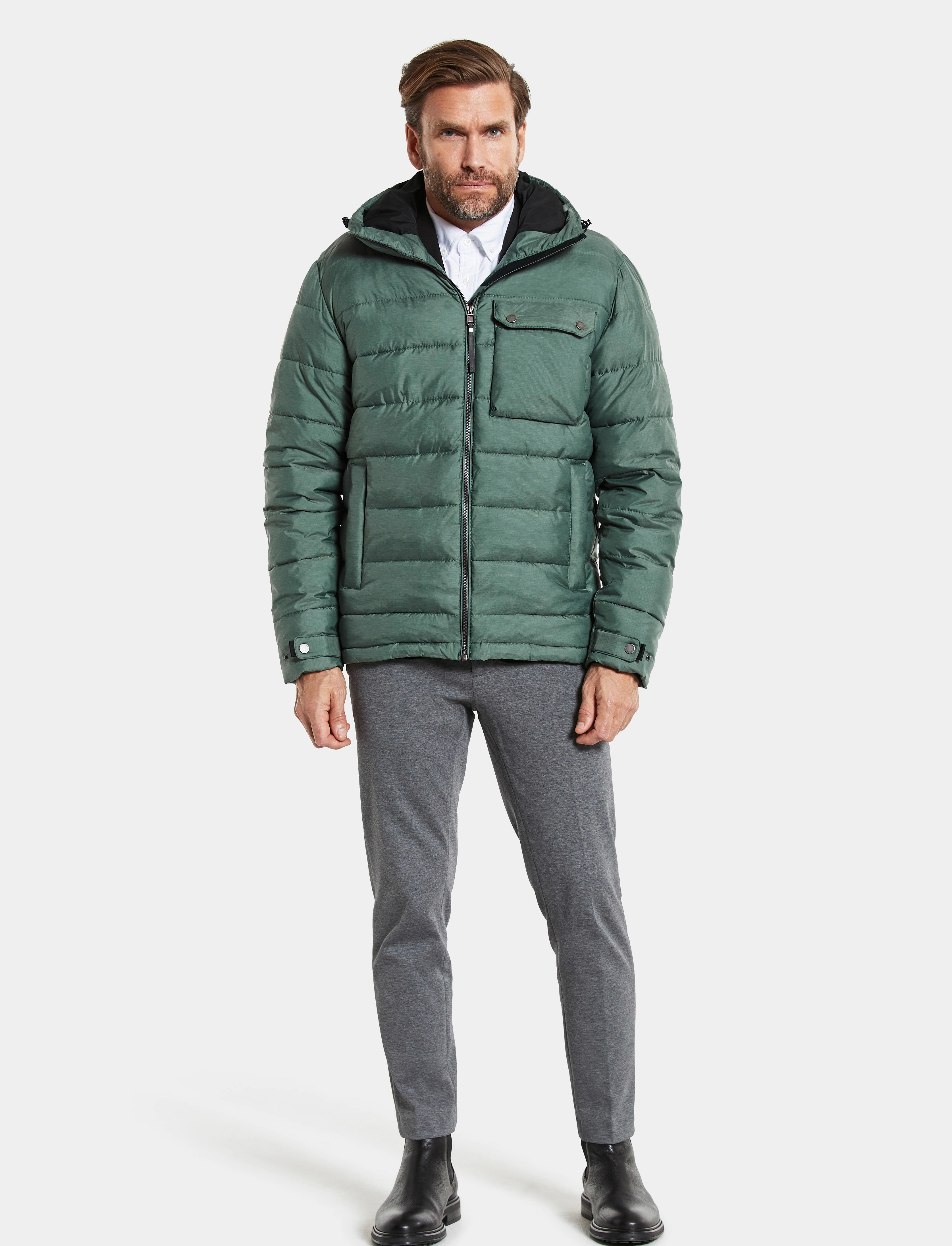 Didriksons - LAGE USX JKT - murky green melange - 4