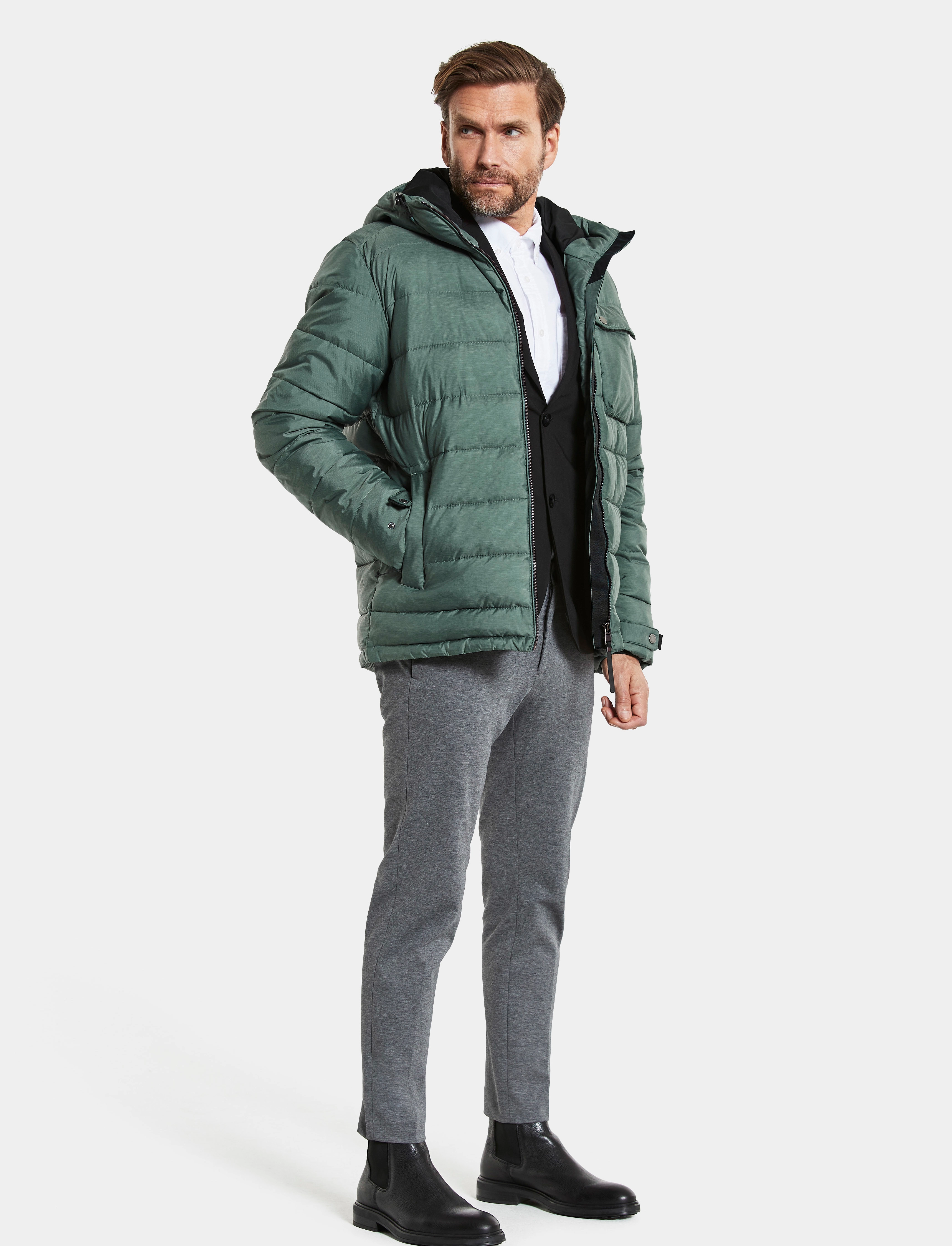 Didriksons - LAGE USX JKT - murky green melange - 5