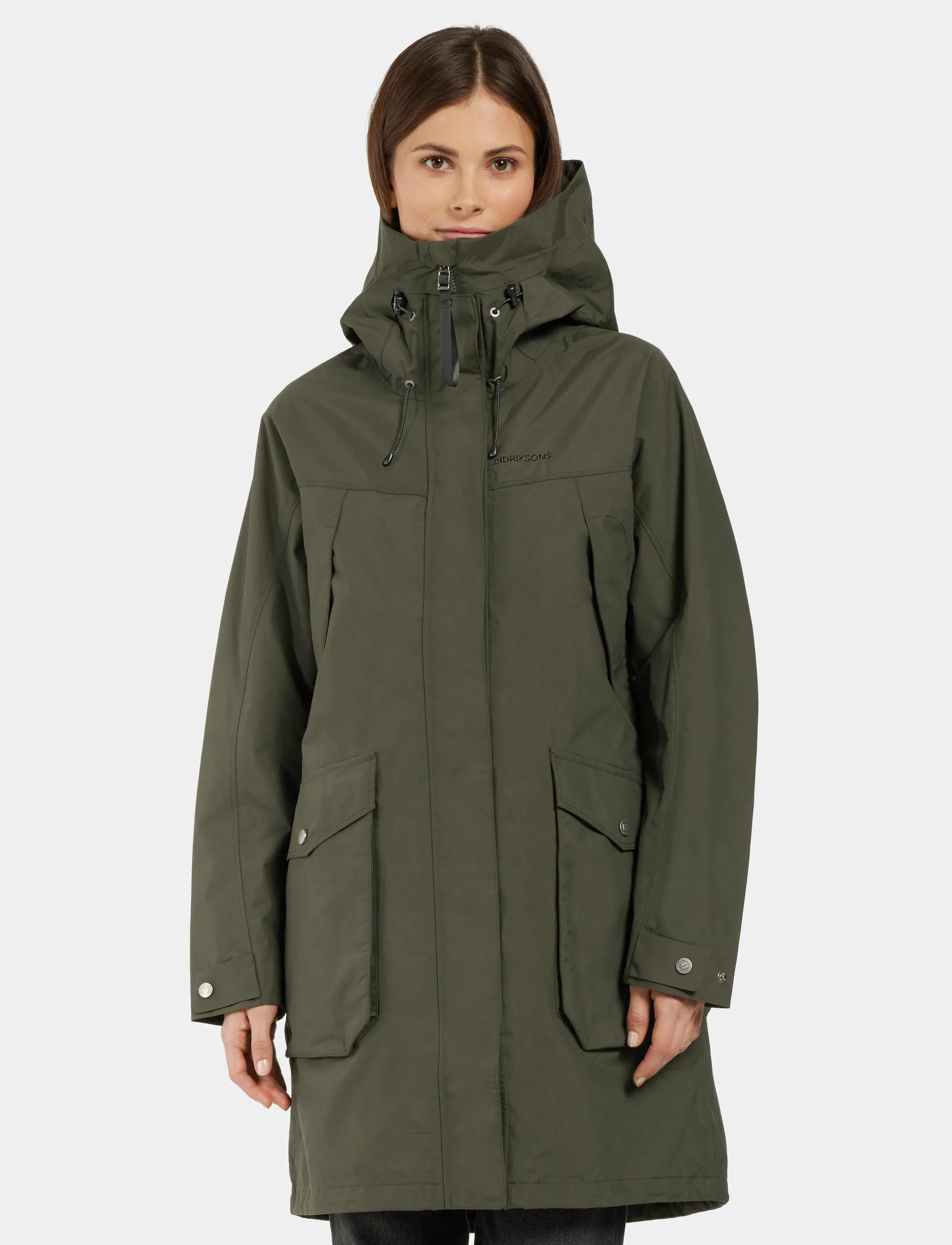Didriksons THELMA WNS PARKA 10 - Parkas - DEEP GREEN / green