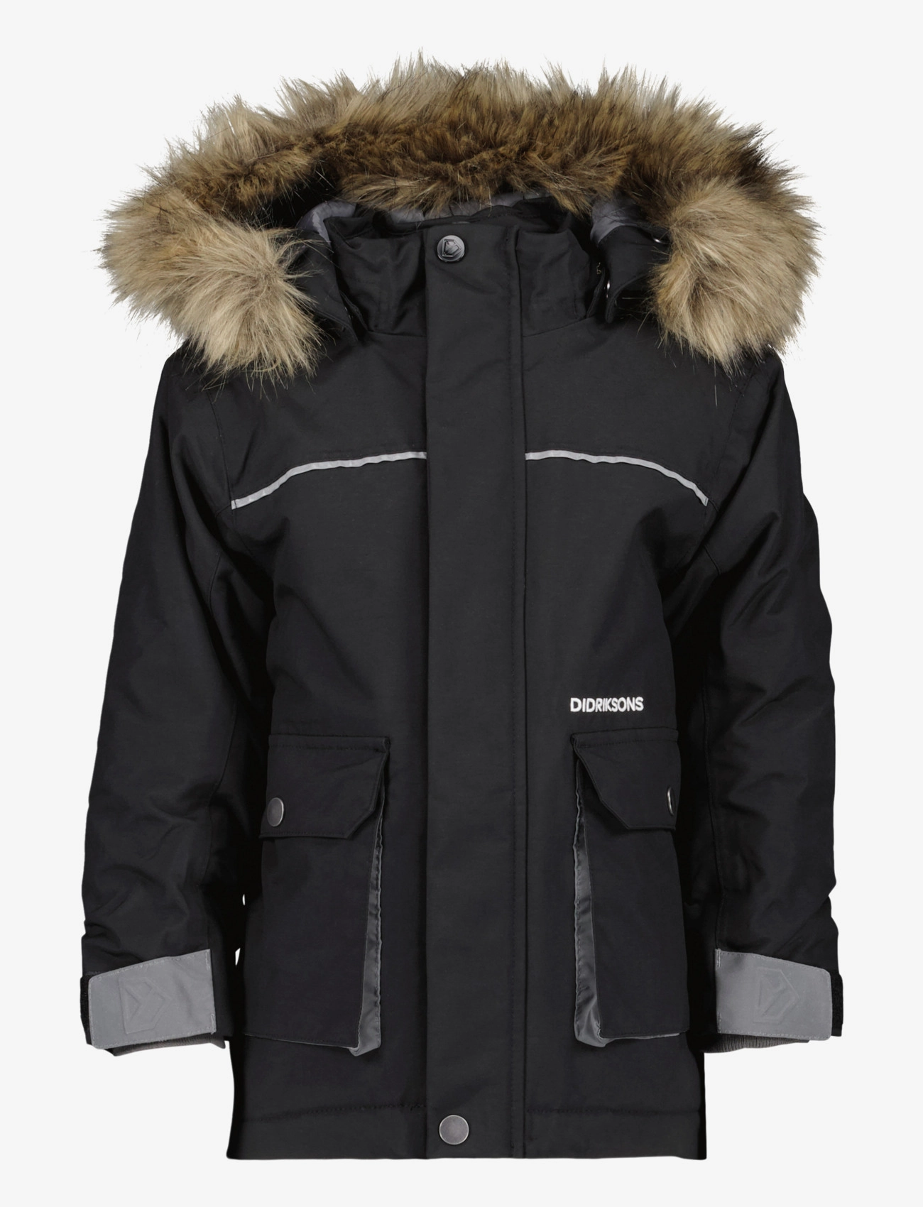 Didriksons KURE KIDS PARKA 6 - Jakker - BLACK / black