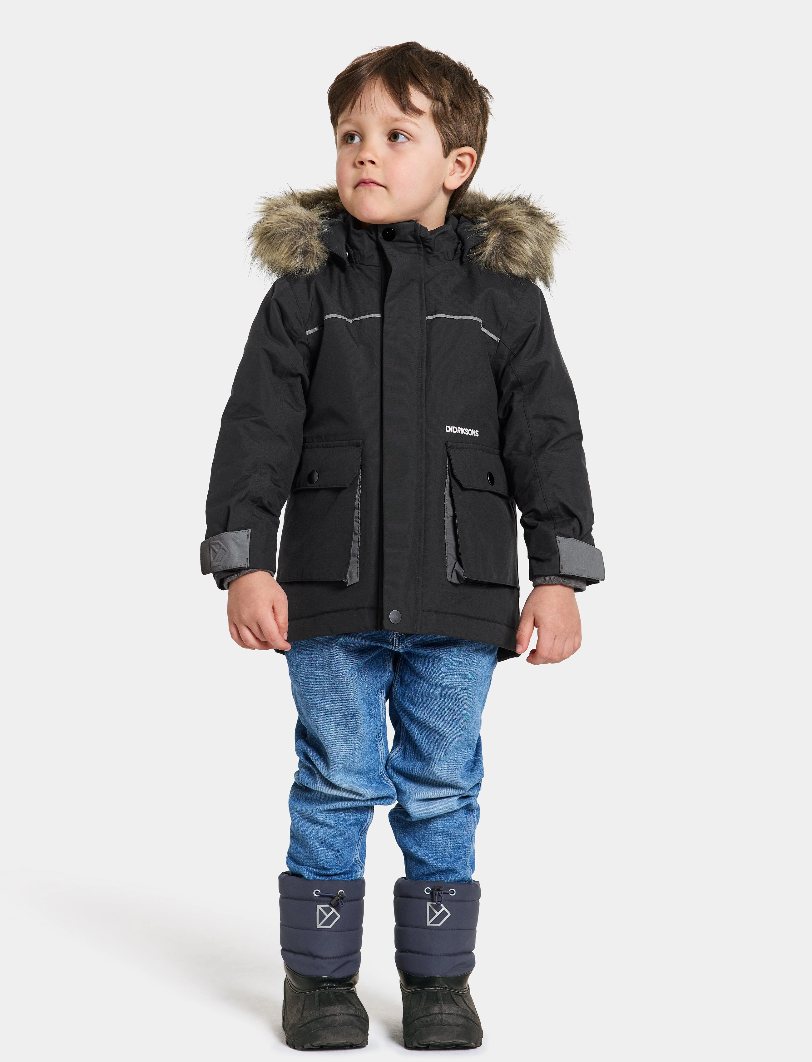 Didriksons - KURE KIDS PARKA 6 - isolerede jakker - black - 3